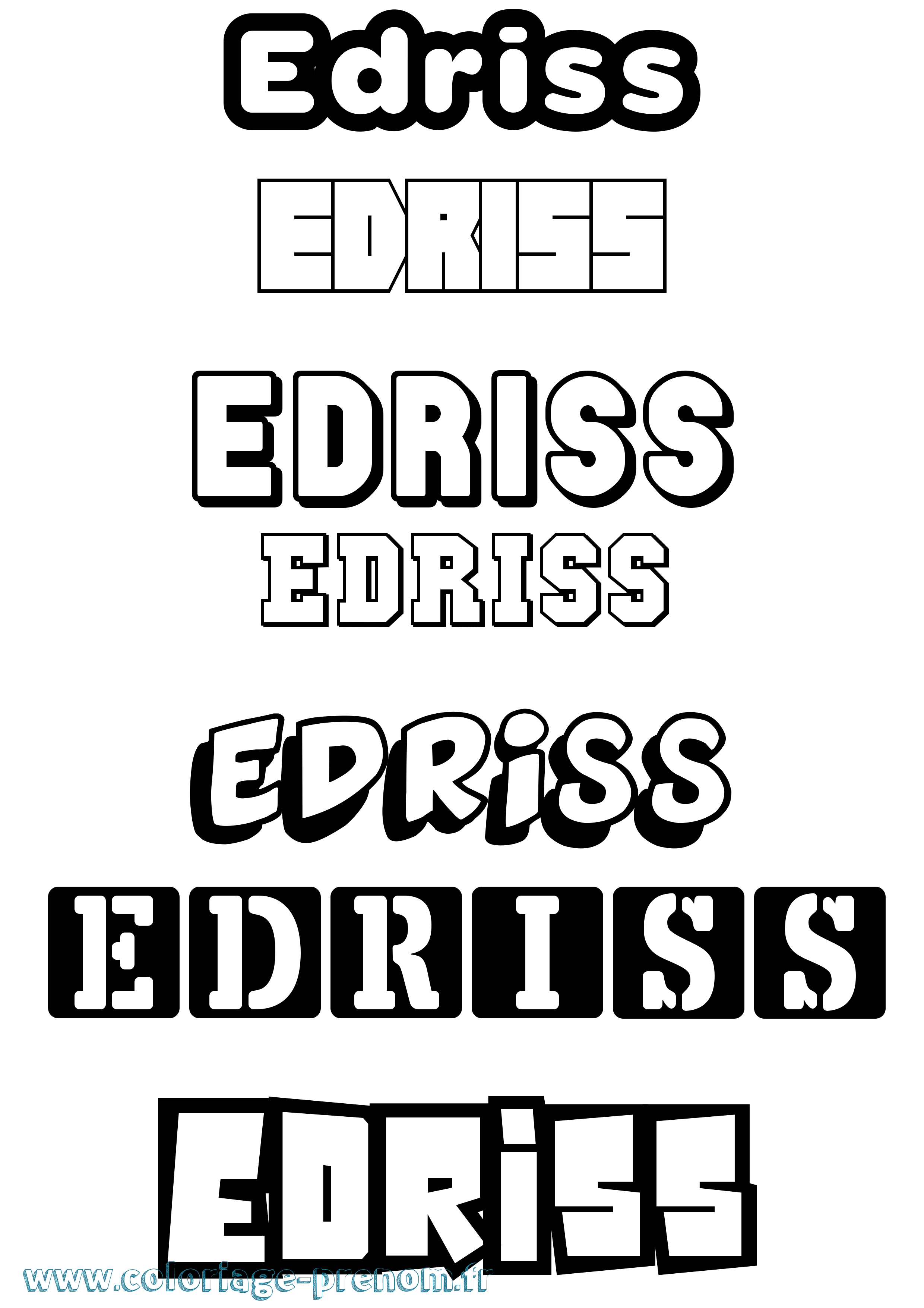 Coloriage Edriss Simple Coloriage prénom Edriss Simple