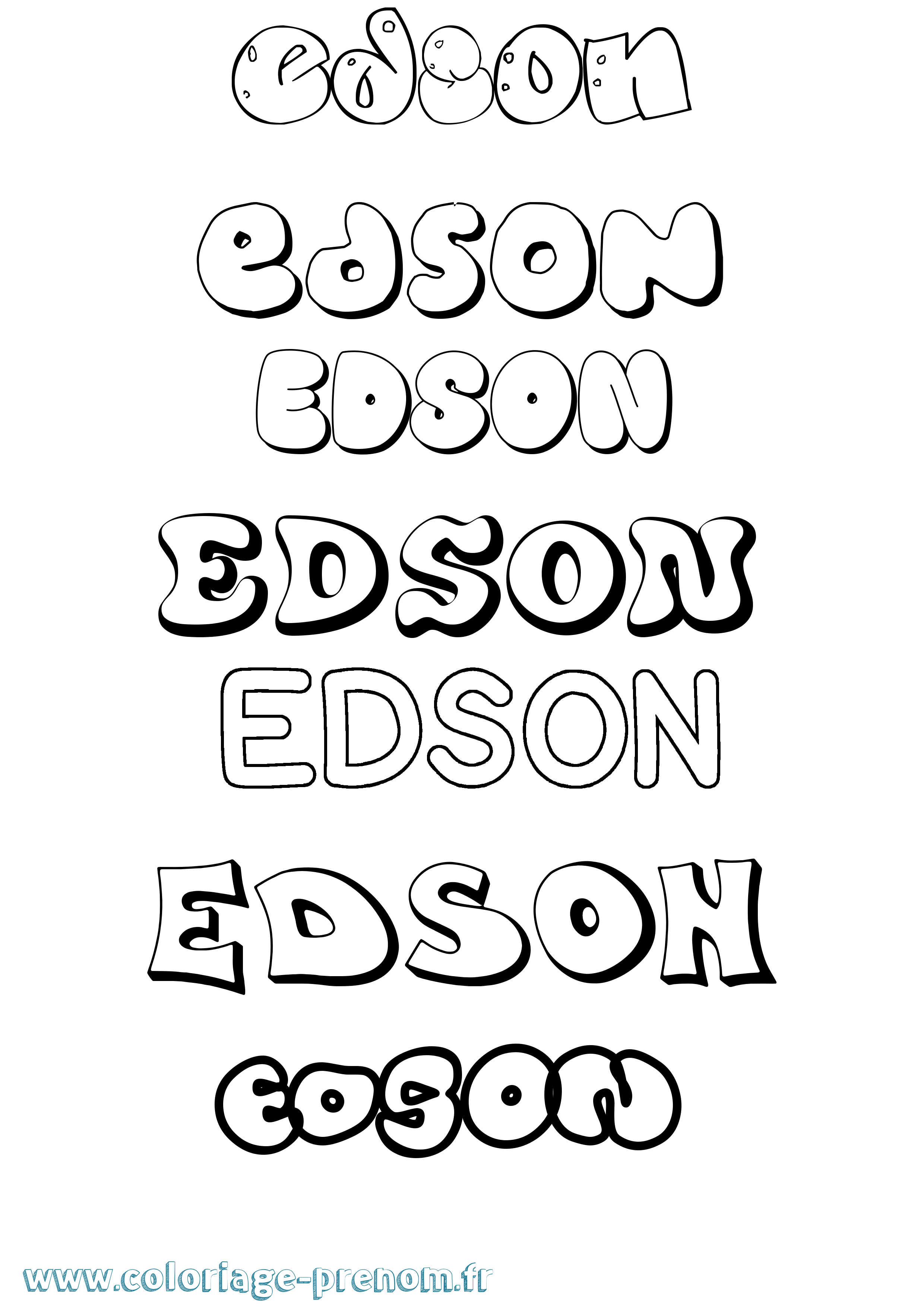 Coloriage Edson Bubble Coloriage prénom Edson Bubble