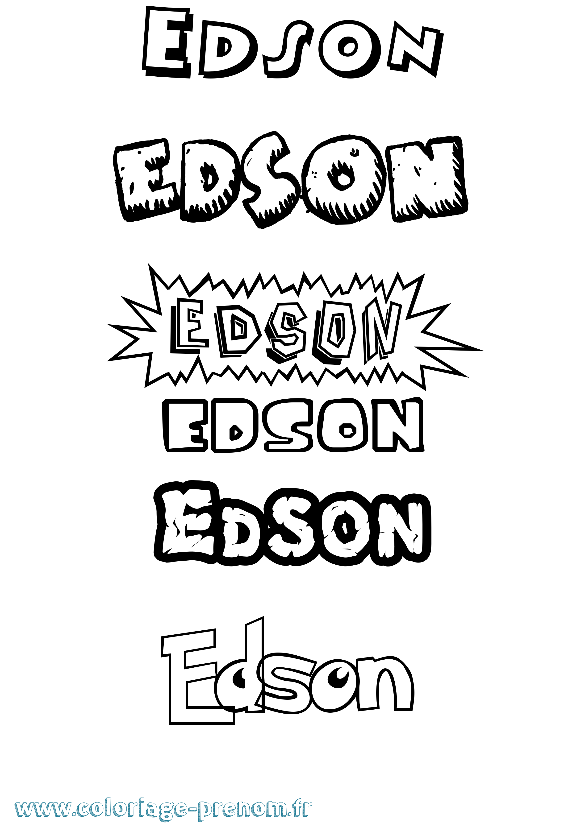 Coloriage Edson Dessin Animé Coloriage prénom Edson Dessin Animé