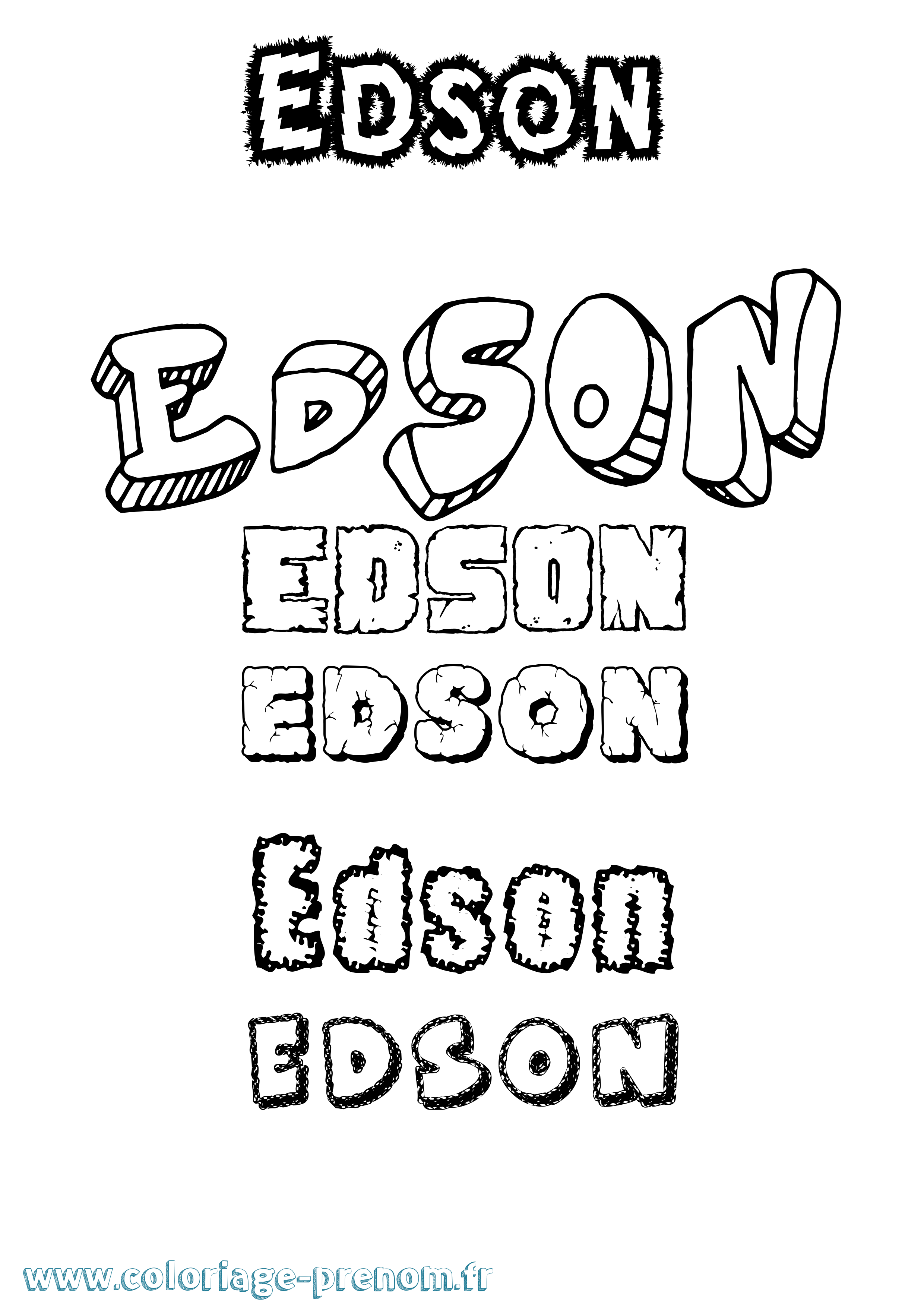 Coloriage prénom Edson Destructuré
