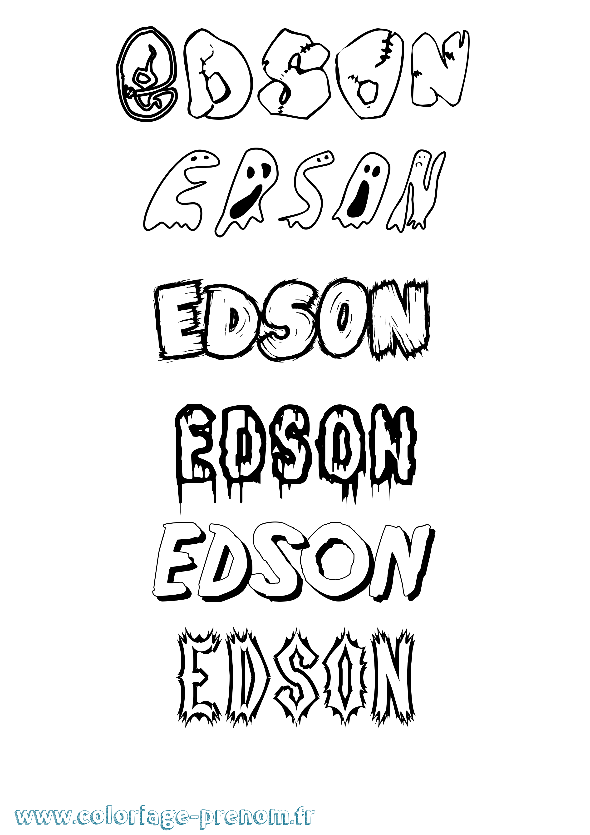 Coloriage Edson Frisson Coloriage prénom Edson Frisson