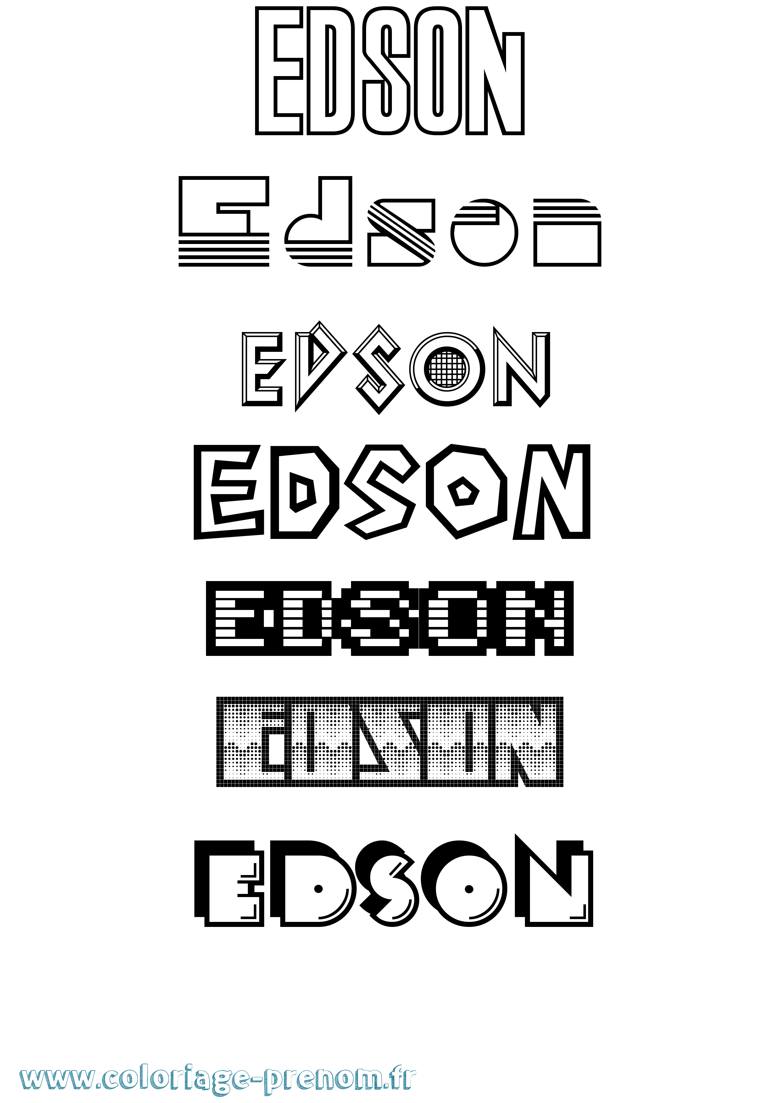 Coloriage prénom Edson Jeux Vidéos