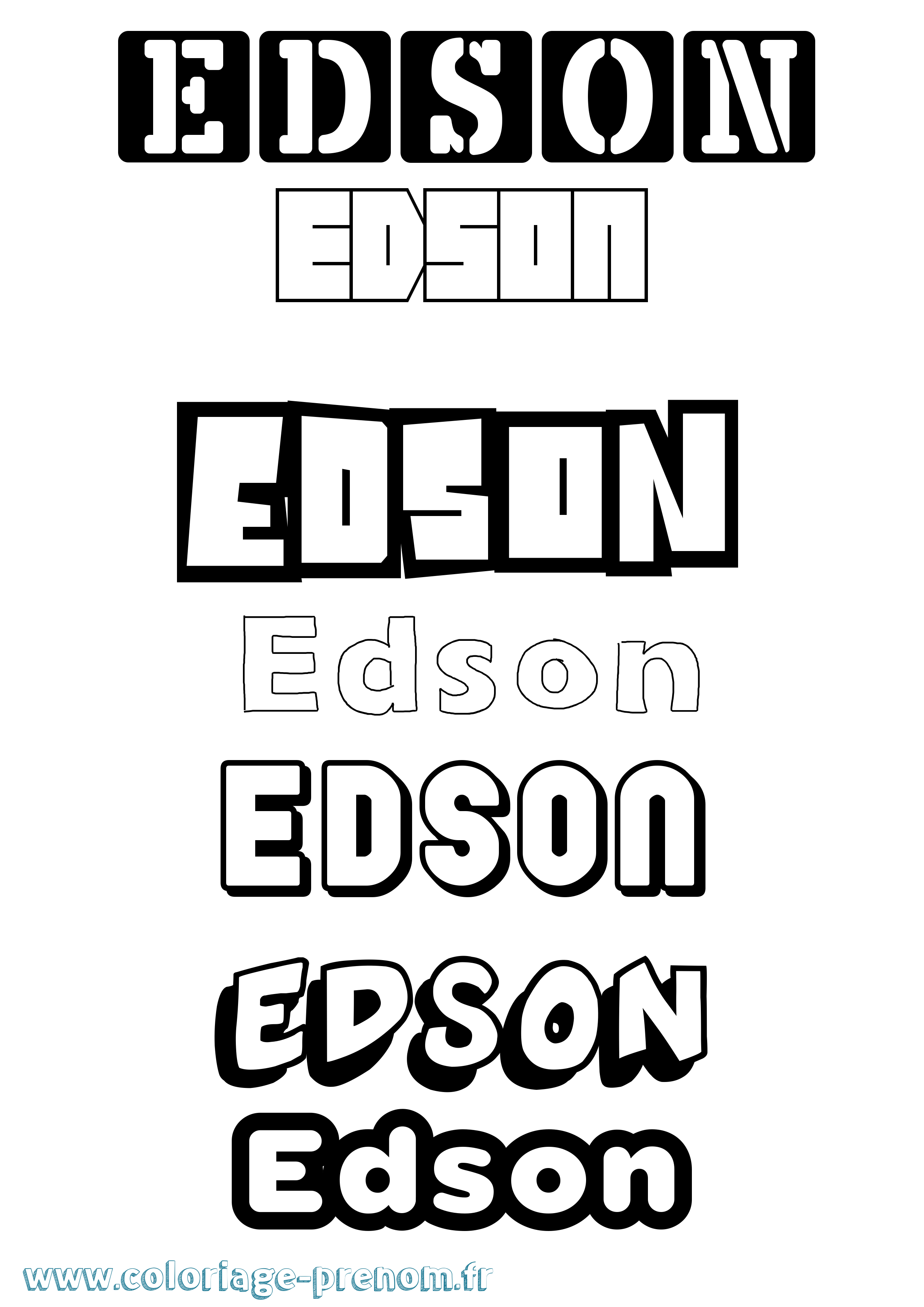 Coloriage Edson Simple Coloriage prénom Edson Simple