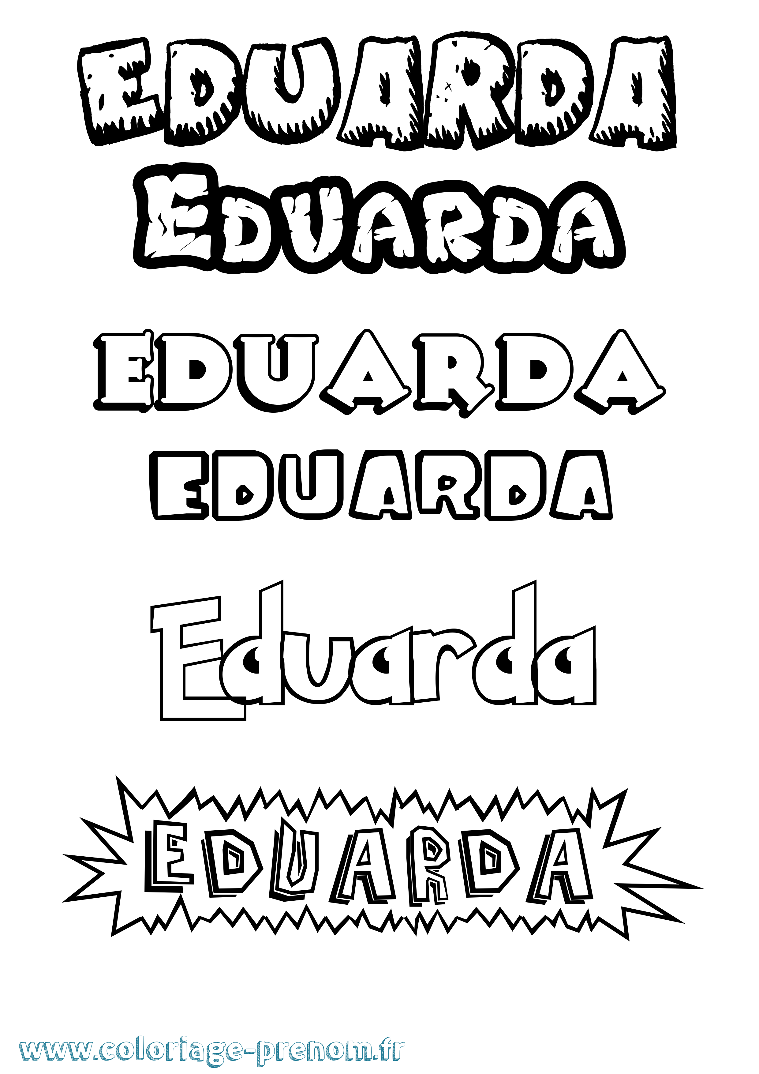 Coloriage Eduarda Dessin Animé Coloriage prénom Eduarda Dessin Animé