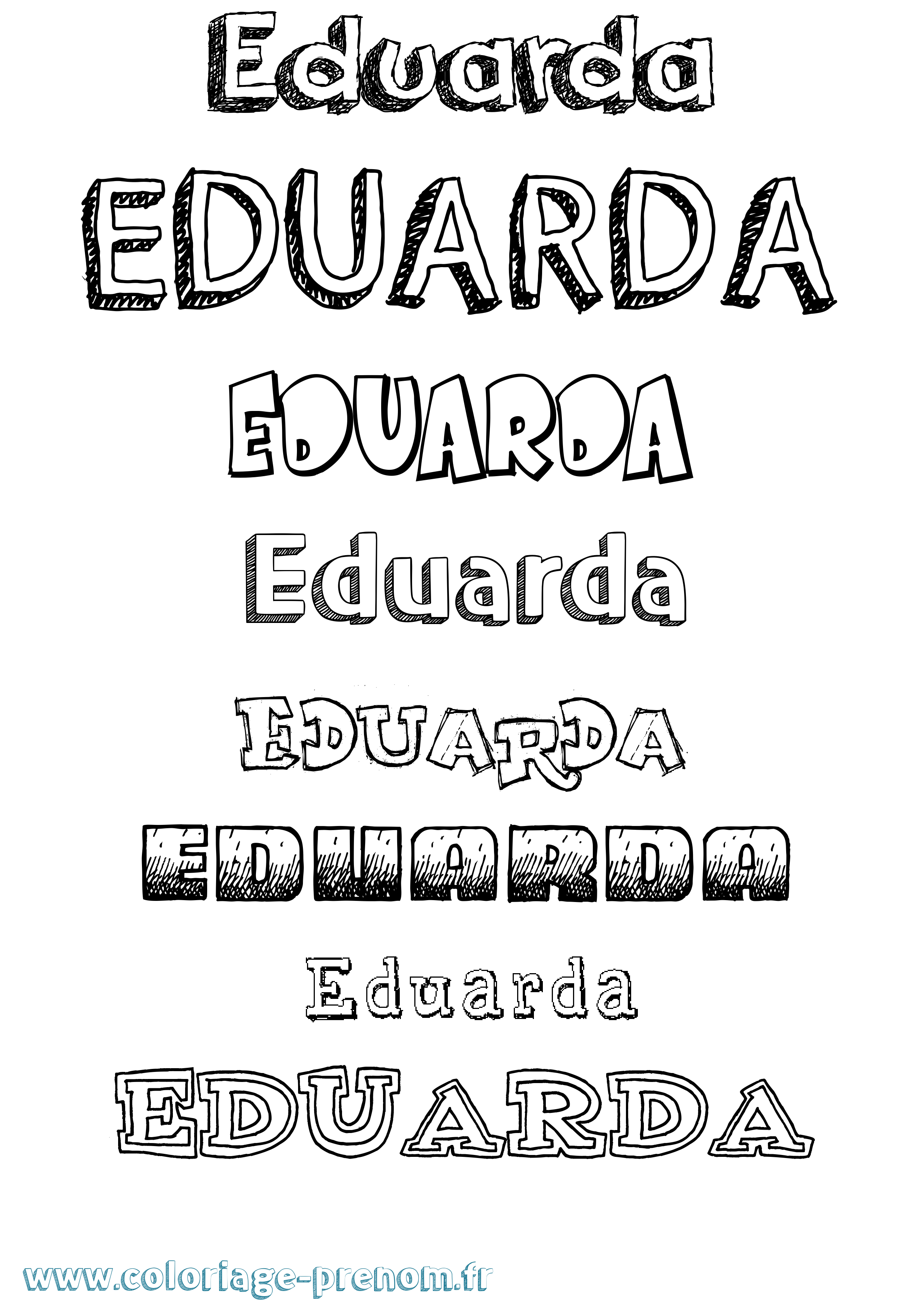 Coloriage Eduarda Dessiné Coloriage prénom Eduarda Dessiné