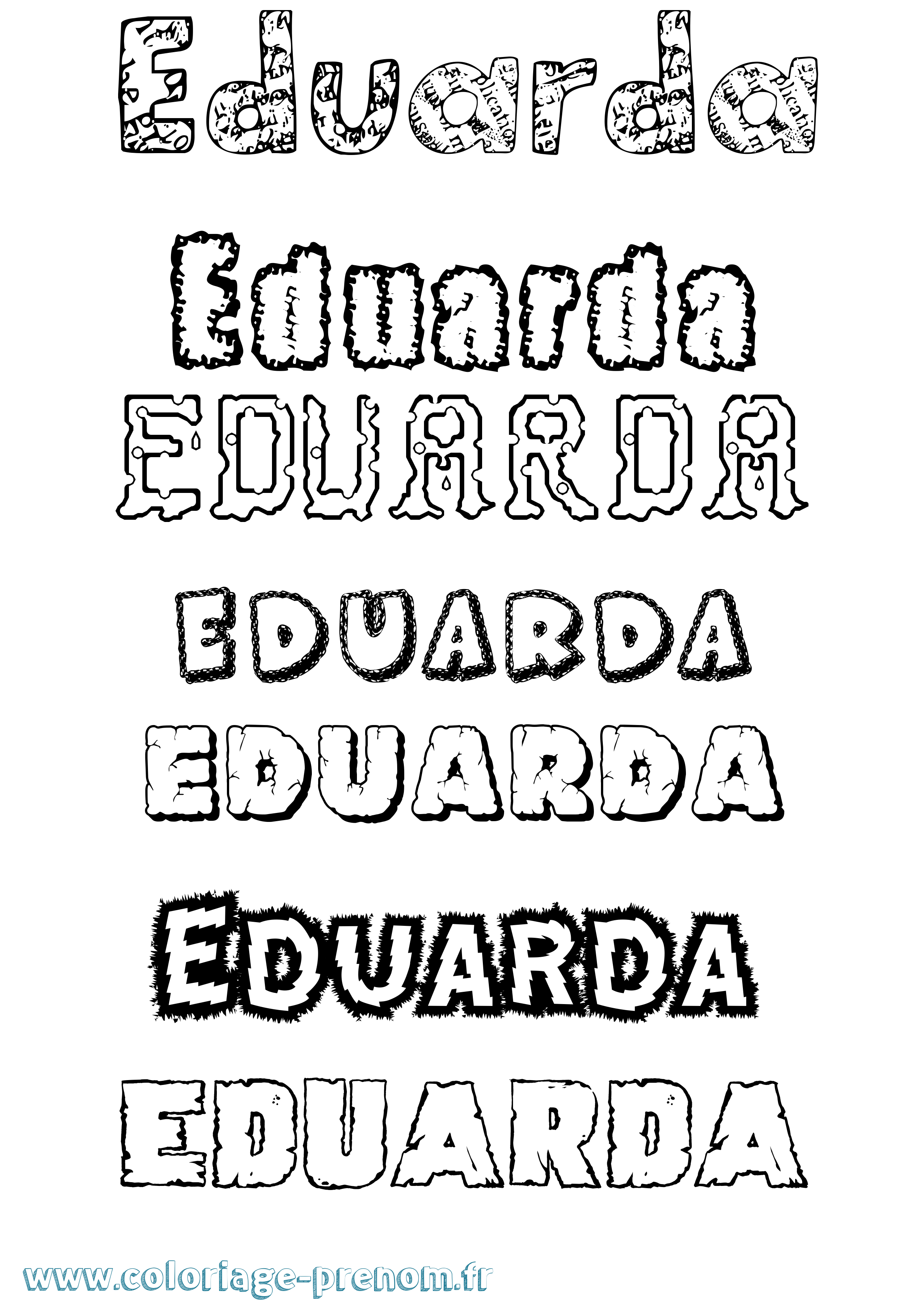 Coloriage Eduarda Destructuré Coloriage prénom Eduarda Destructuré