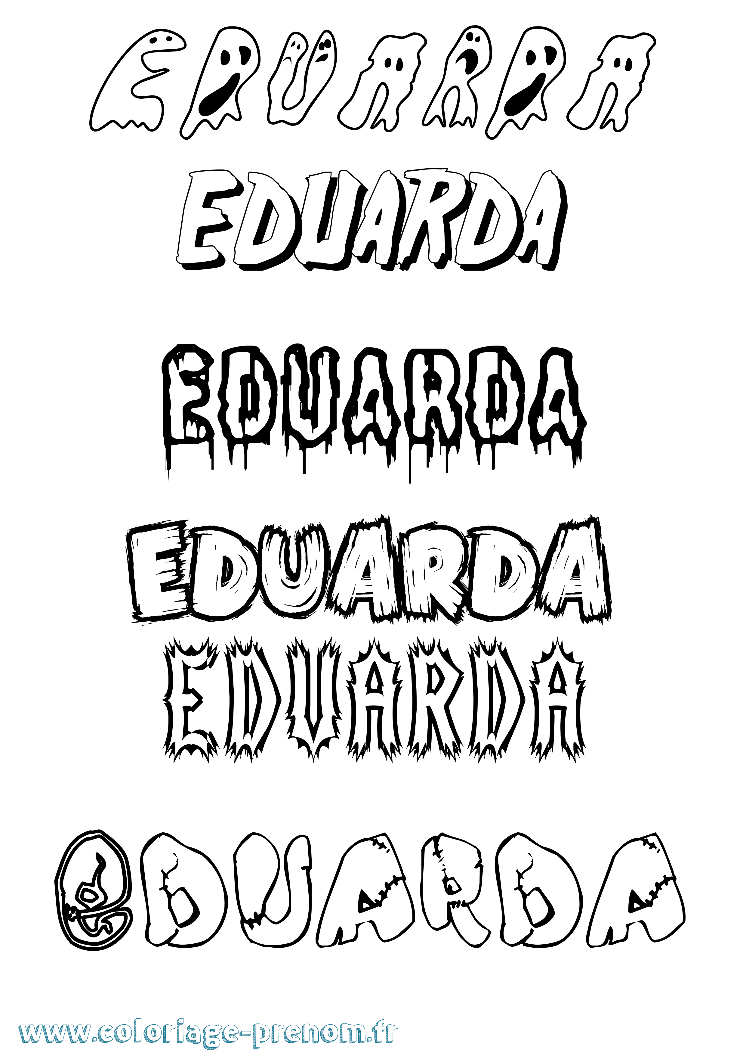 Coloriage Eduarda Frisson Coloriage prénom Eduarda Frisson