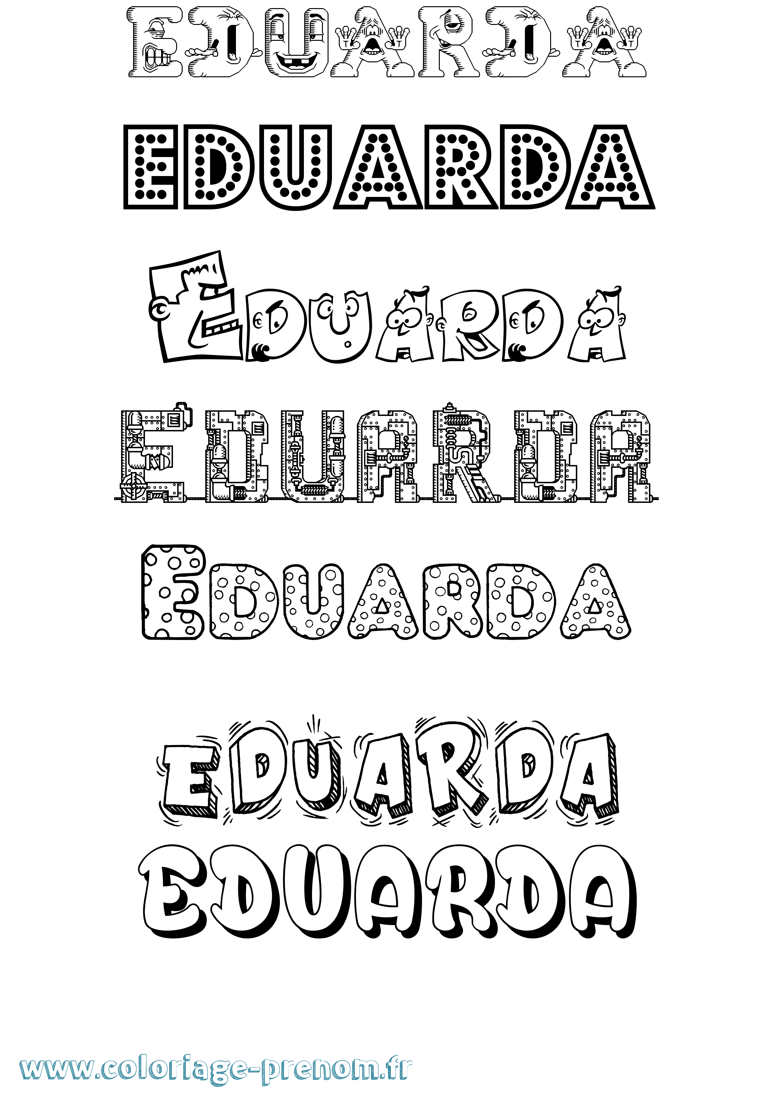 Coloriage Eduarda Fun Coloriage prénom Eduarda Fun