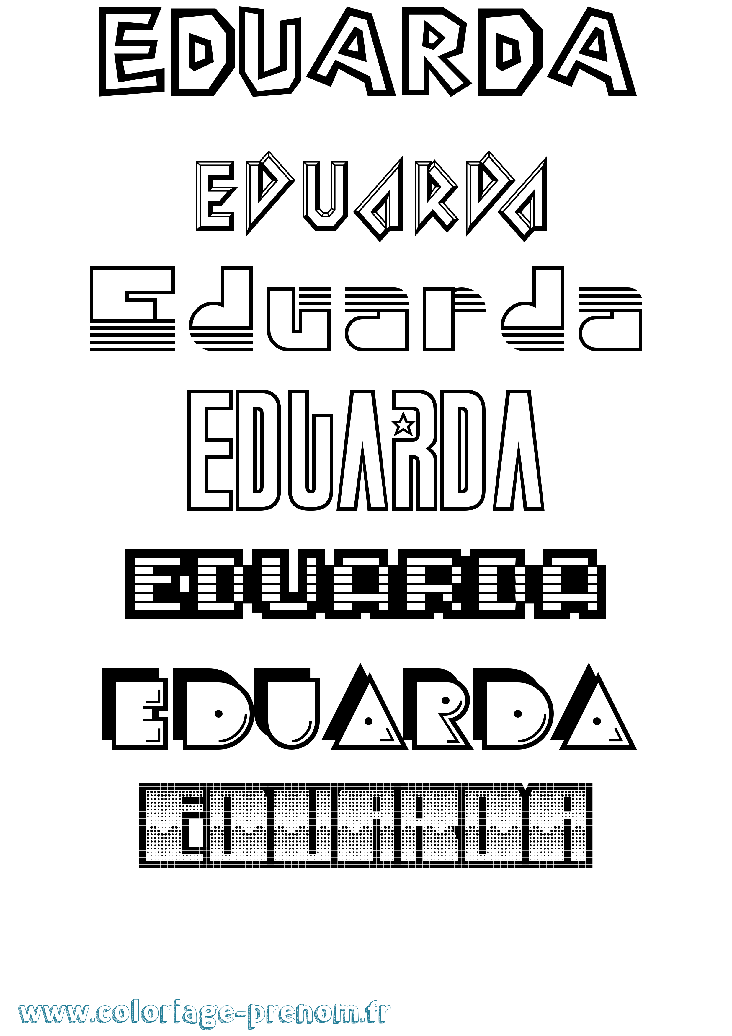 Coloriage Eduarda Jeux Vidéos Coloriage prénom Eduarda Jeux Vidéos
