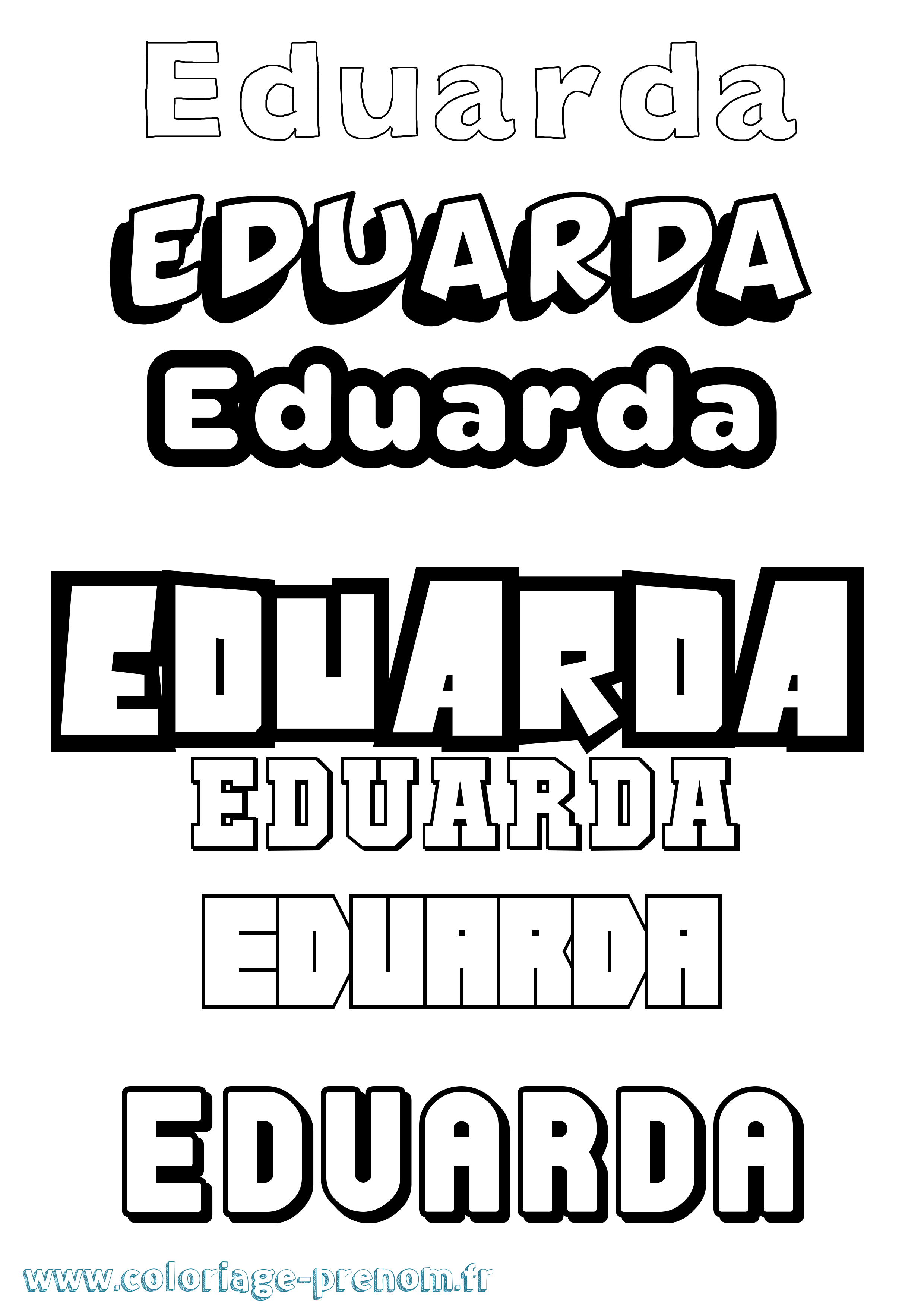 Coloriage Eduarda Simple Coloriage prénom Eduarda Simple