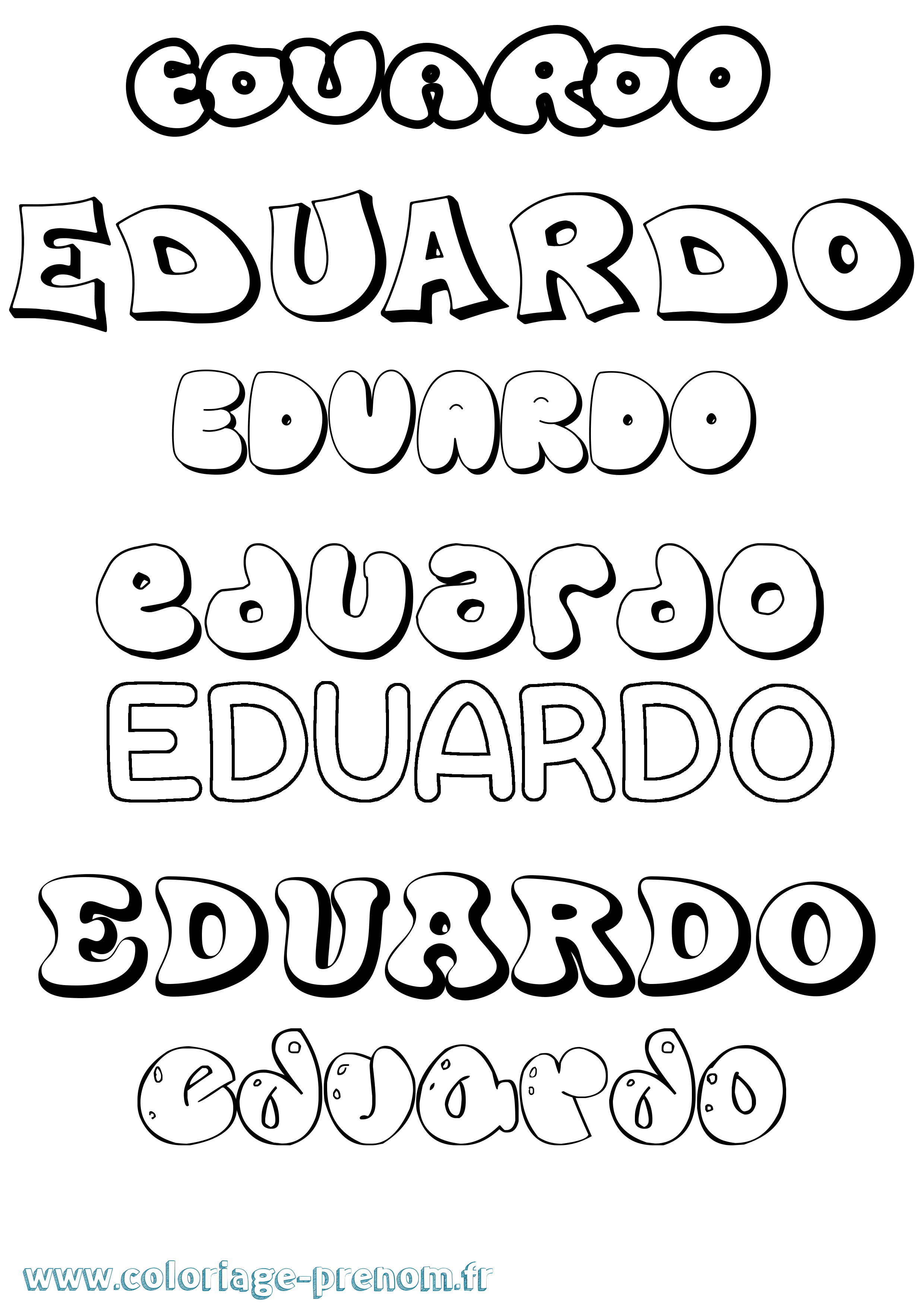 Coloriage prénom Eduardo Bubble