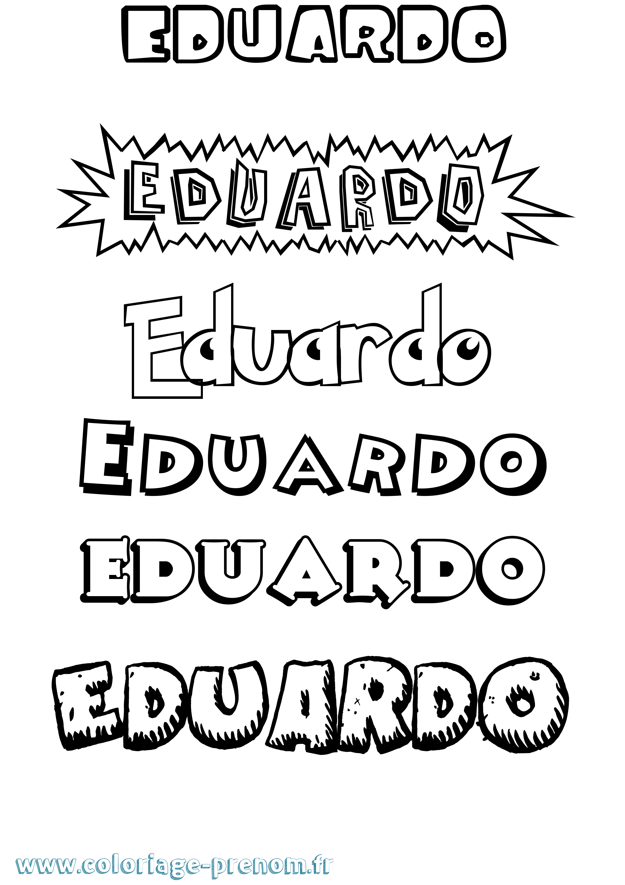 Coloriage prénom Eduardo Dessin Animé