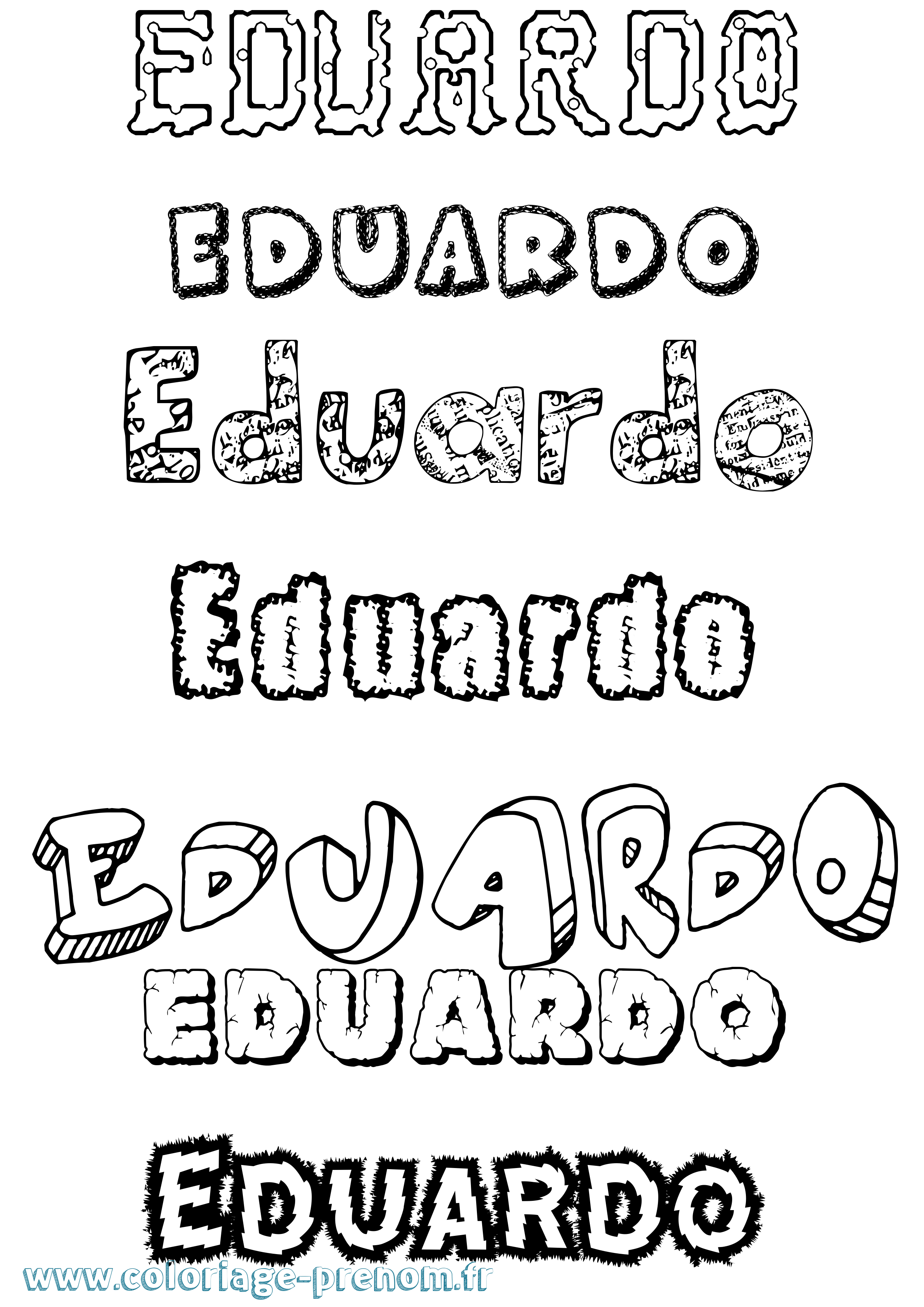 Coloriage prénom Eduardo Destructuré