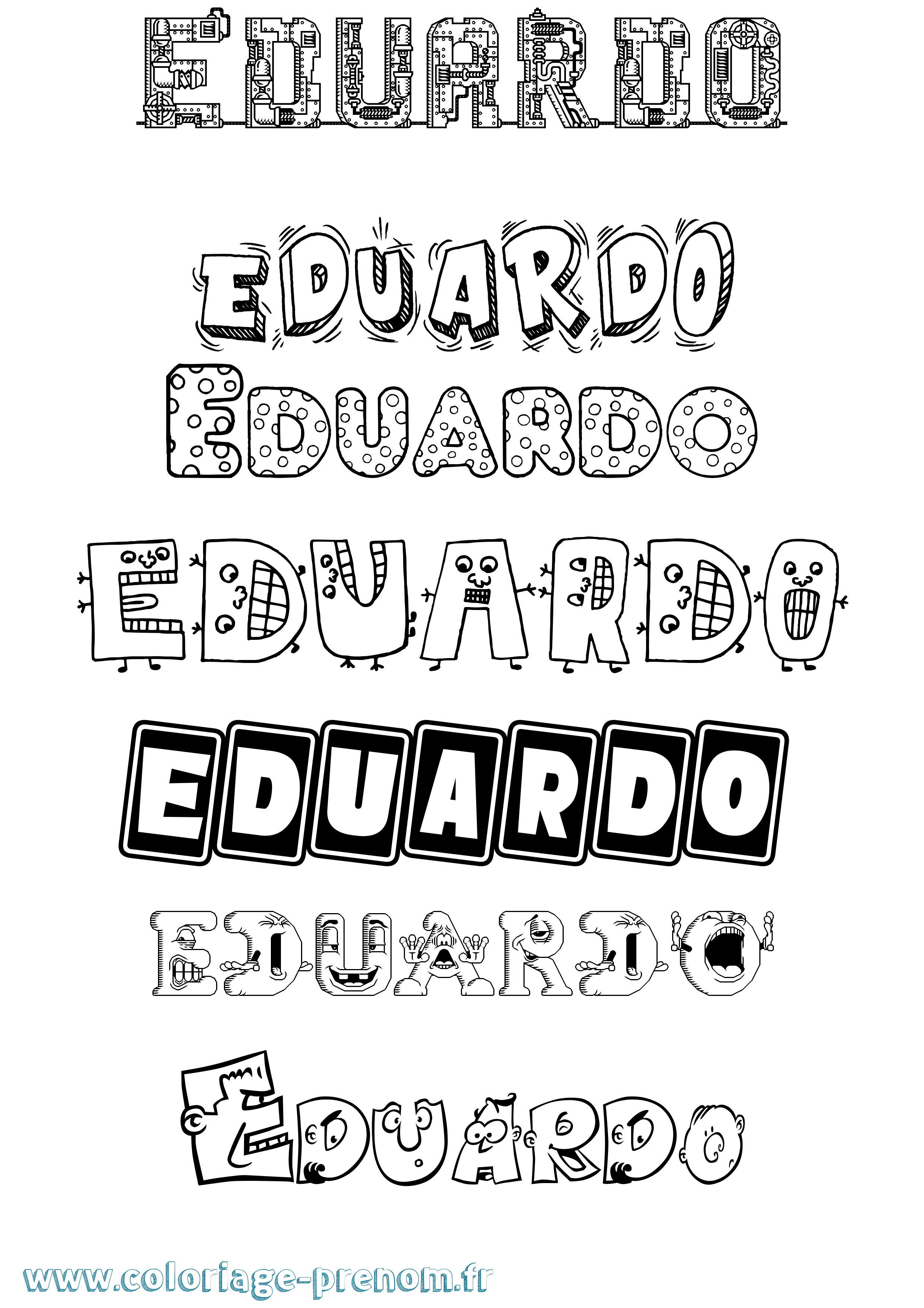Coloriage prénom Eduardo Fun