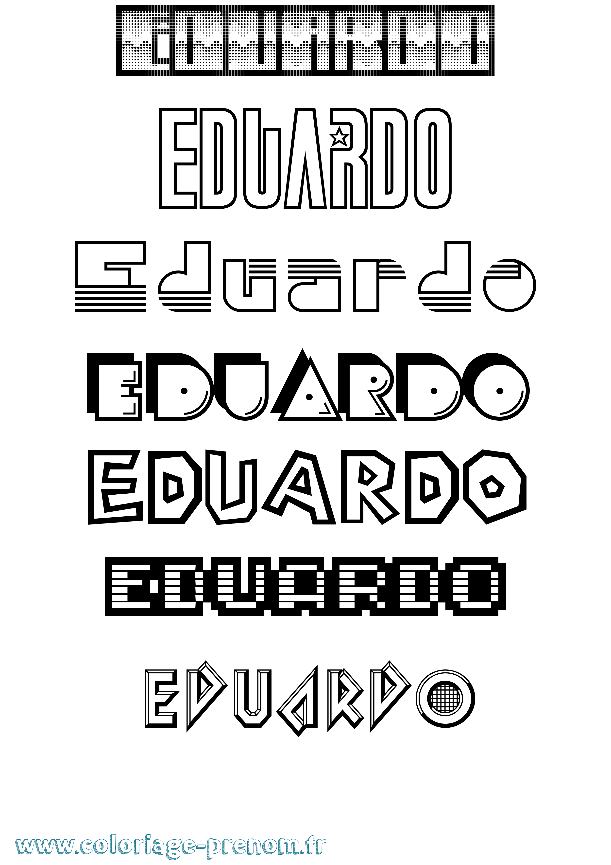 Coloriage prénom Eduardo Jeux Vidéos