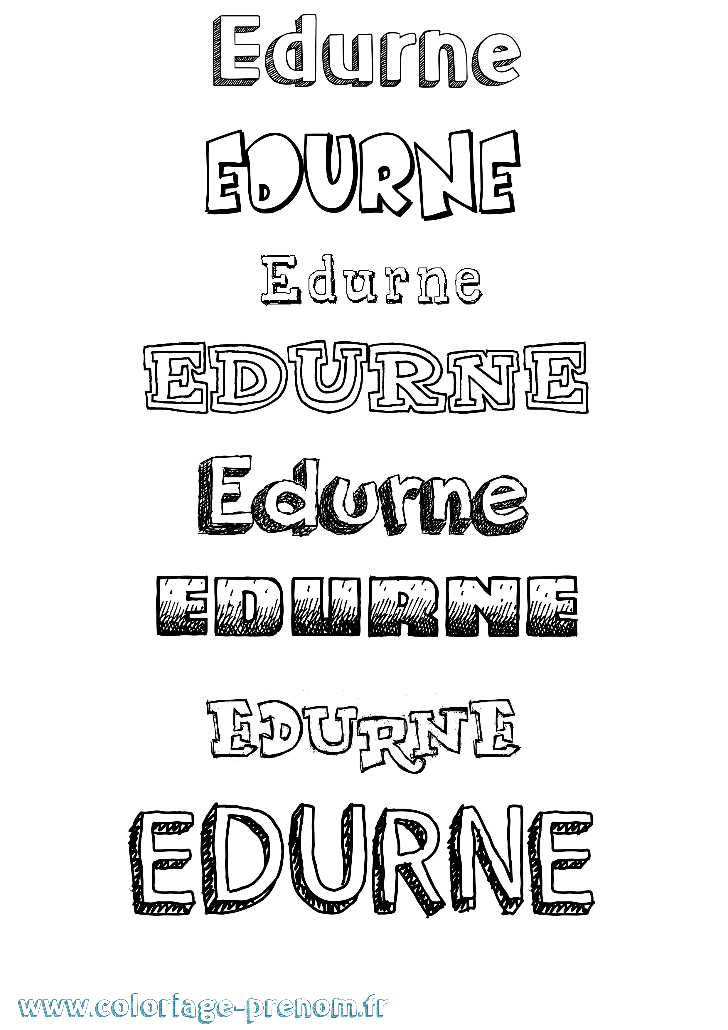 Coloriage Edurne Dessiné Coloriage prénom Edurne Dessiné