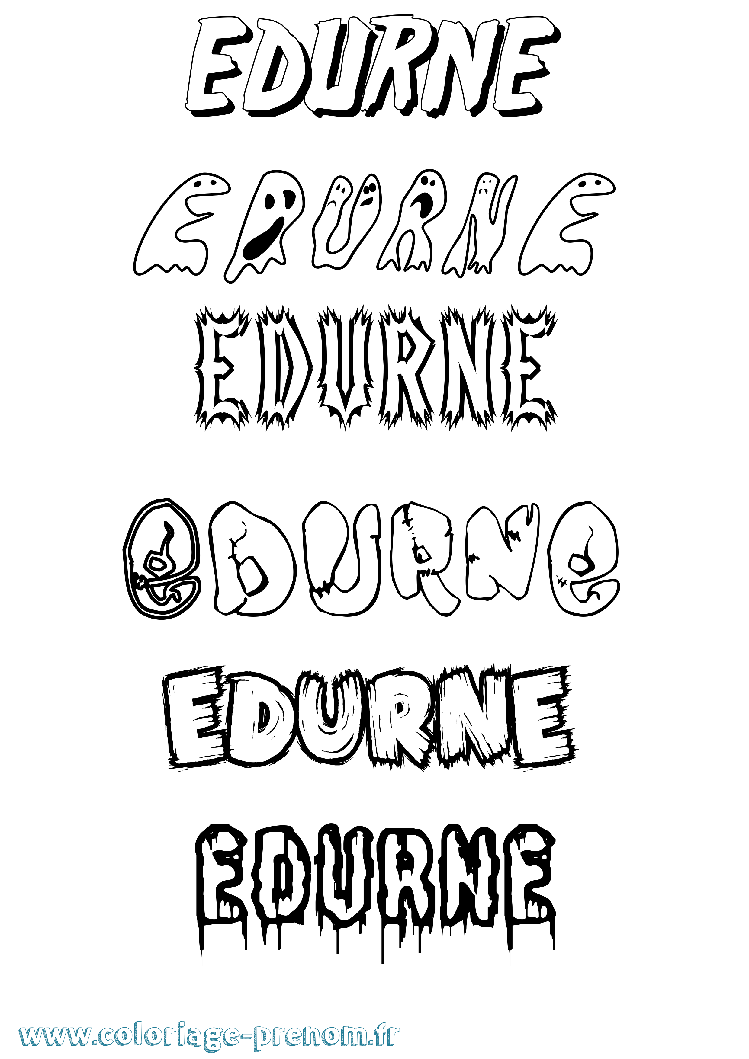 Coloriage Edurne Frisson Coloriage prénom Edurne Frisson