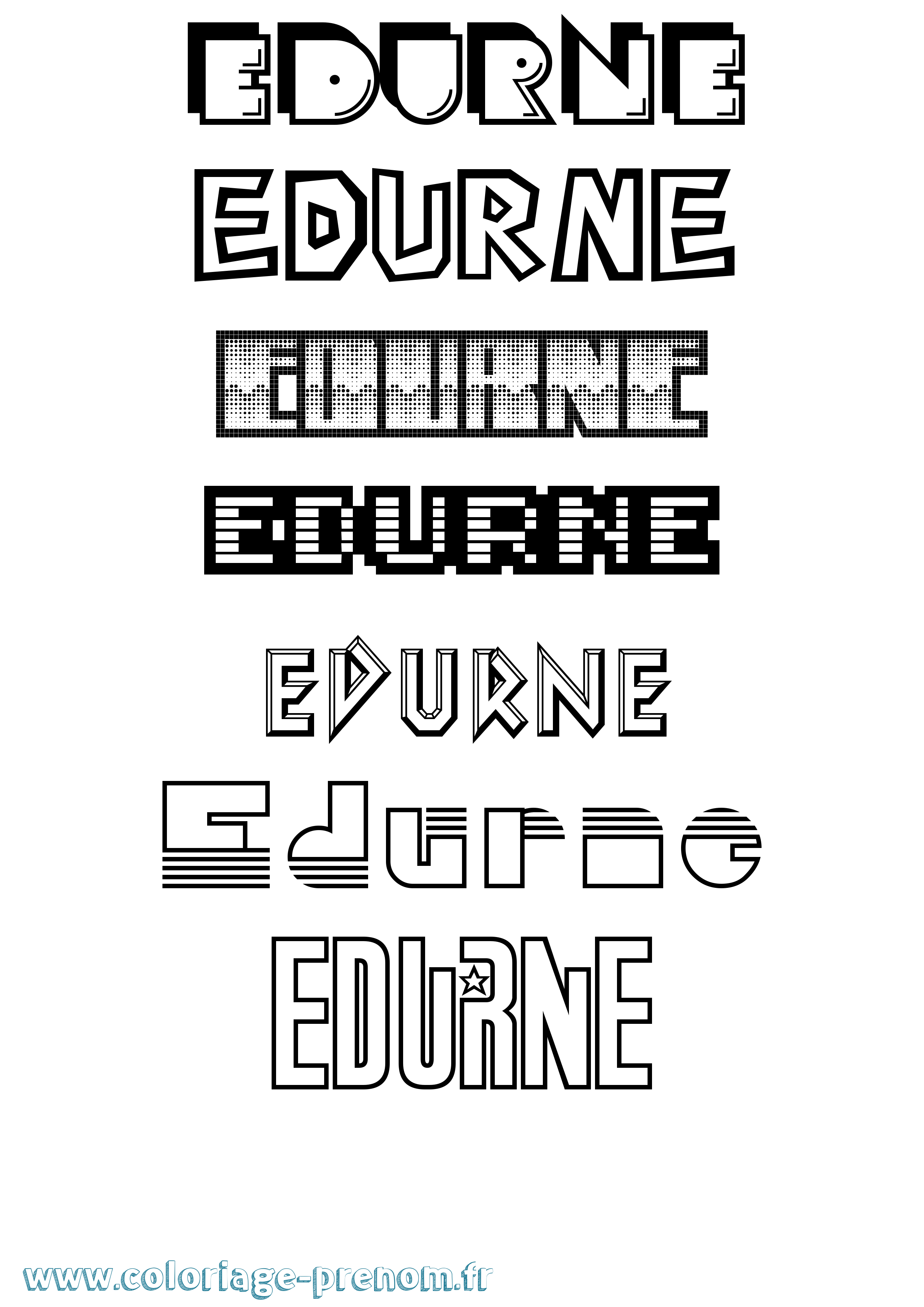 Coloriage Edurne Jeux Vidéos Coloriage prénom Edurne Jeux Vidéos