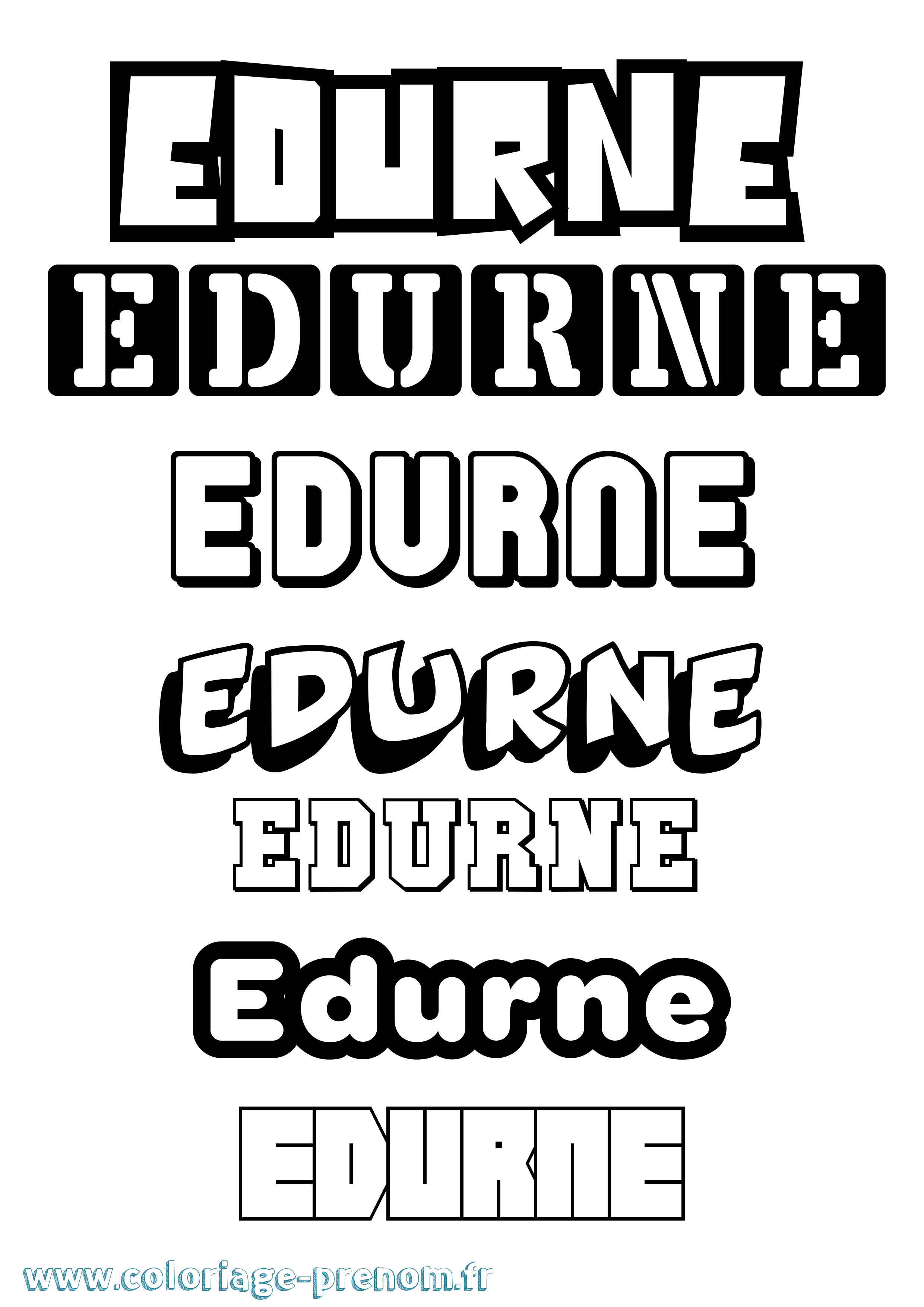 Coloriage Edurne Simple Coloriage prénom Edurne Simple