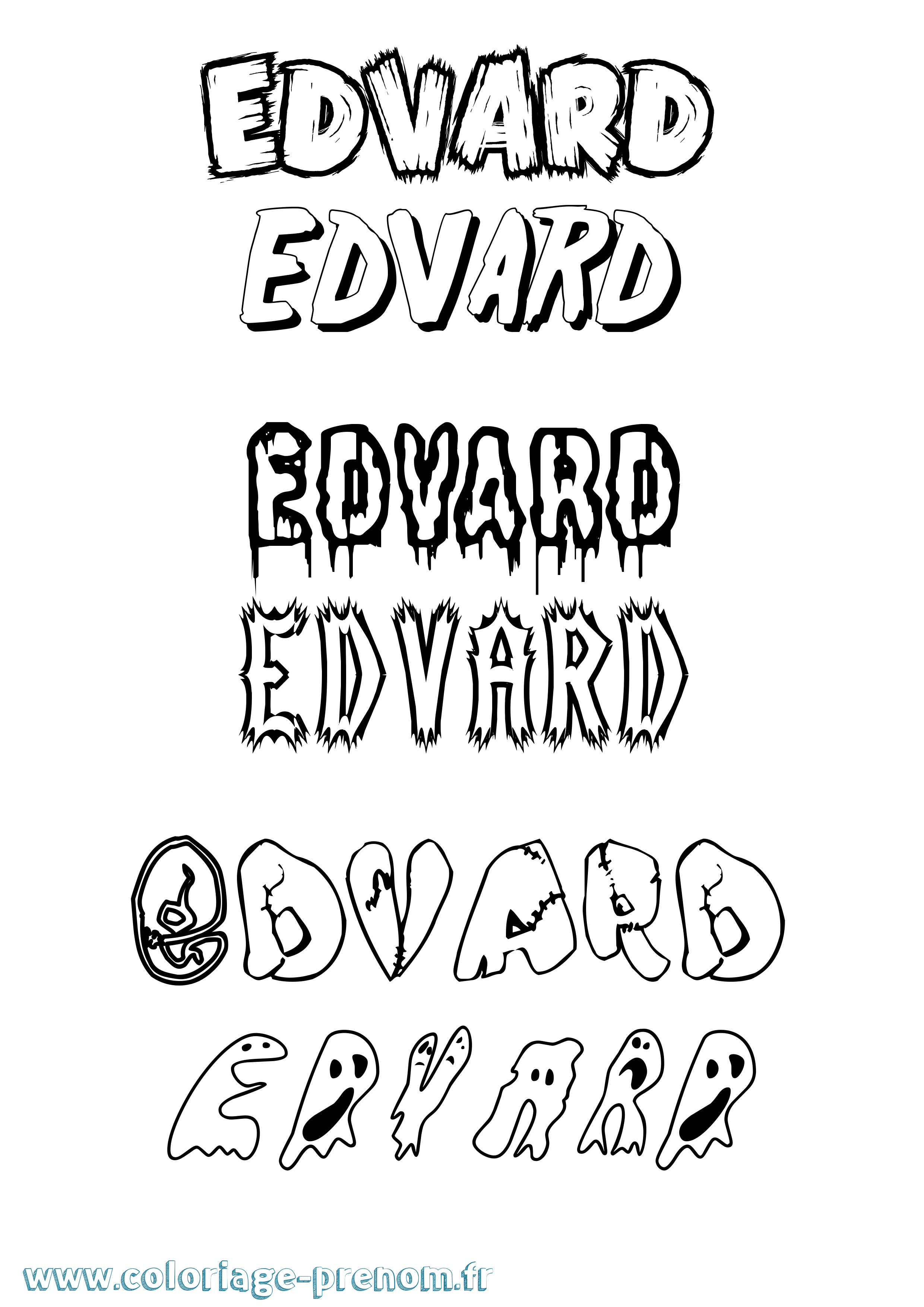 Coloriage prénom Edvard Frisson