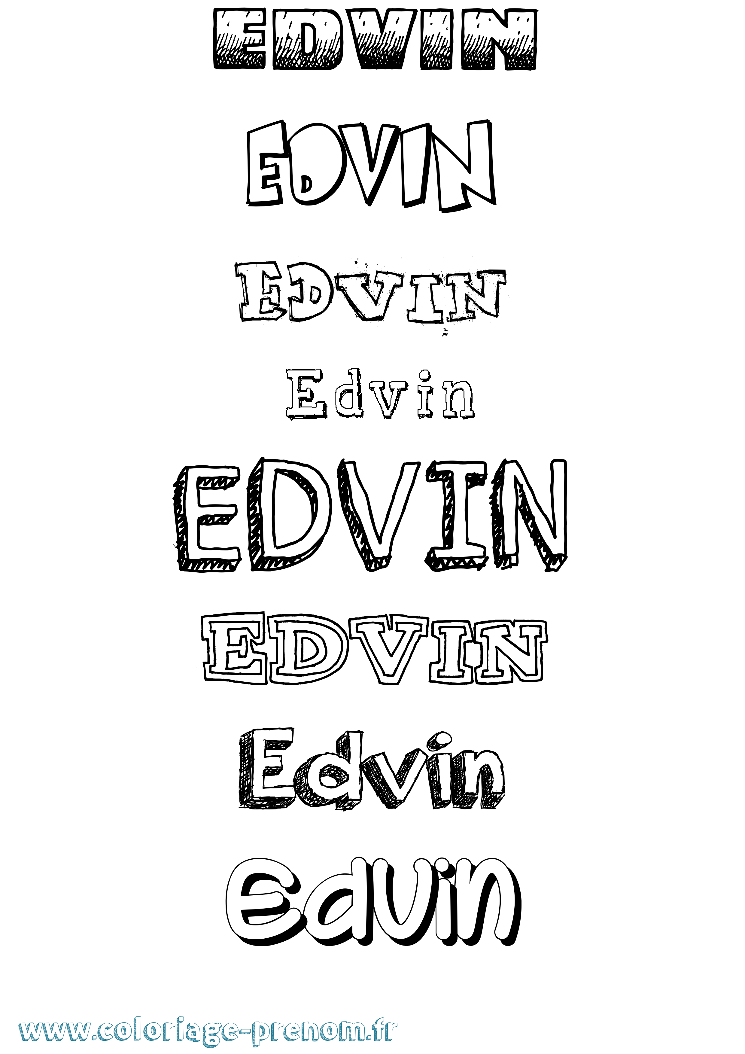 Coloriage prénom Edvin Dessiné