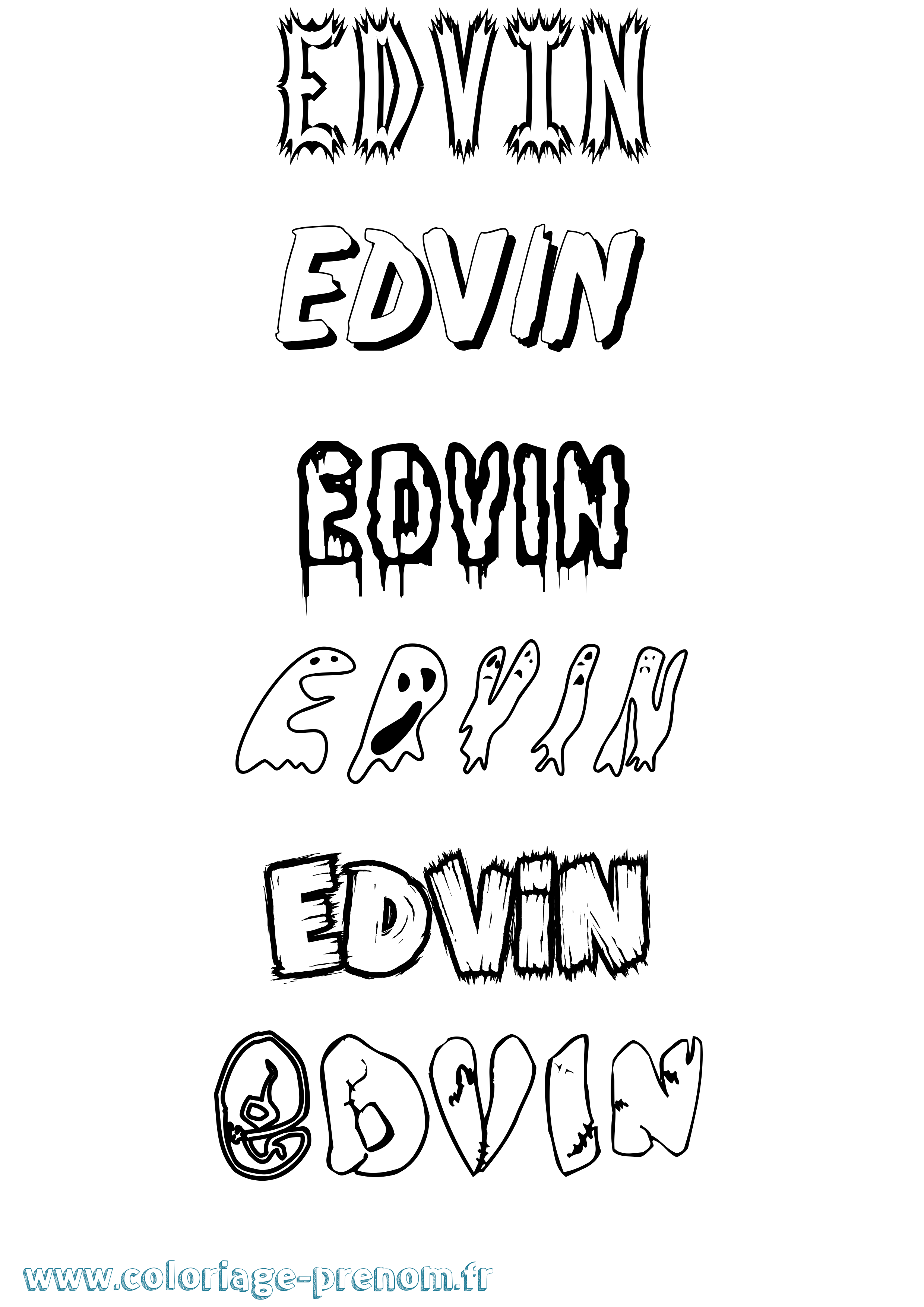 Coloriage prénom Edvin Frisson
