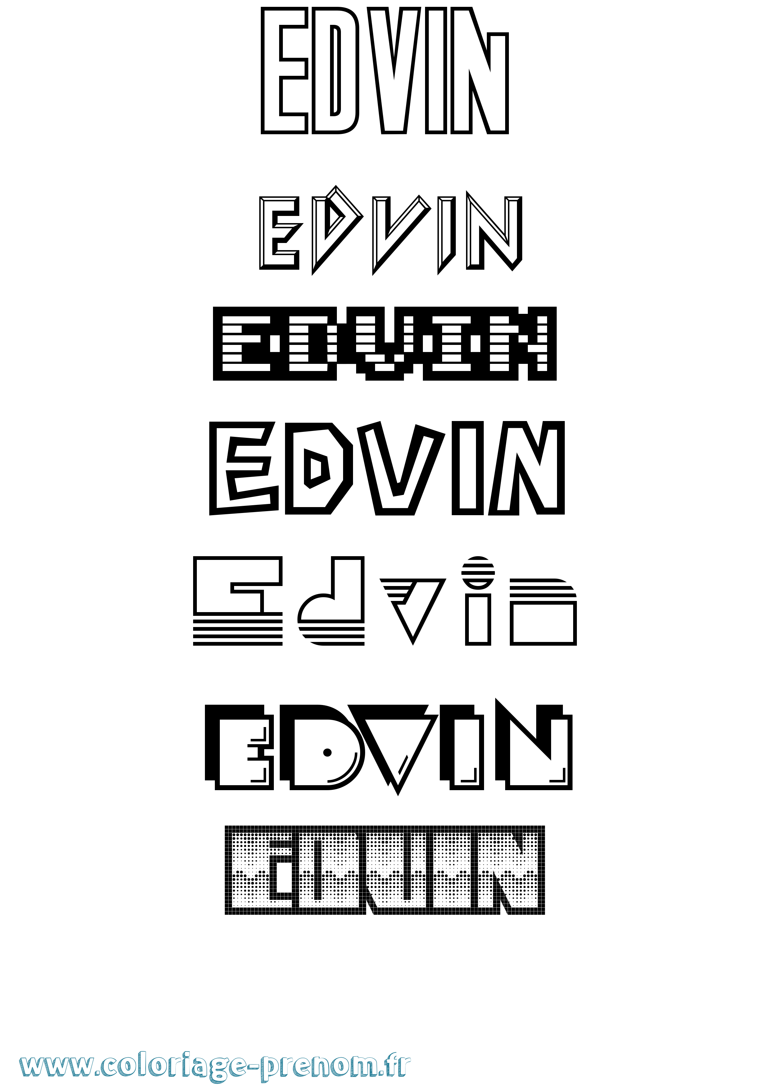 Coloriage prénom Edvin Jeux Vidéos