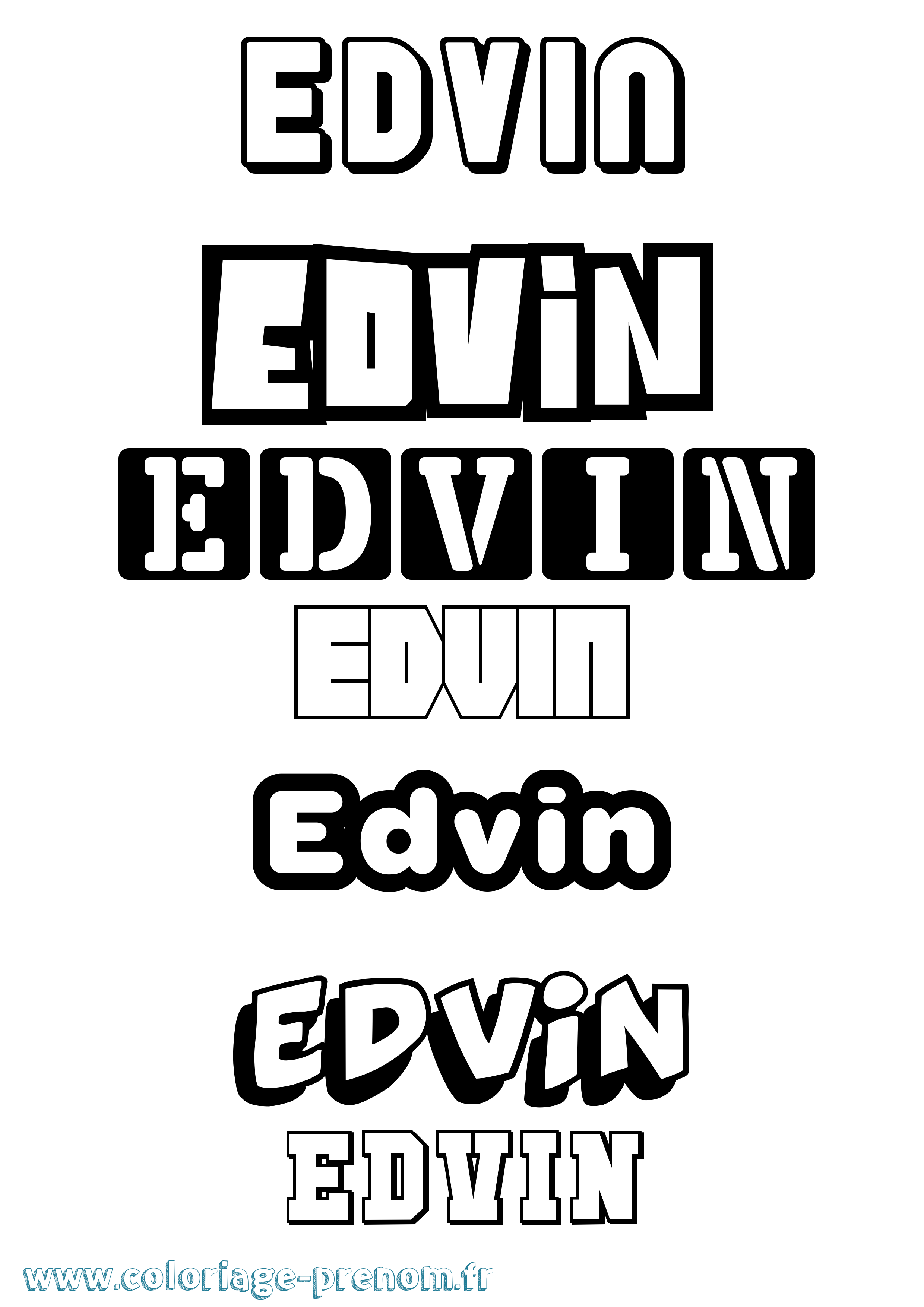Coloriage prénom Edvin Simple