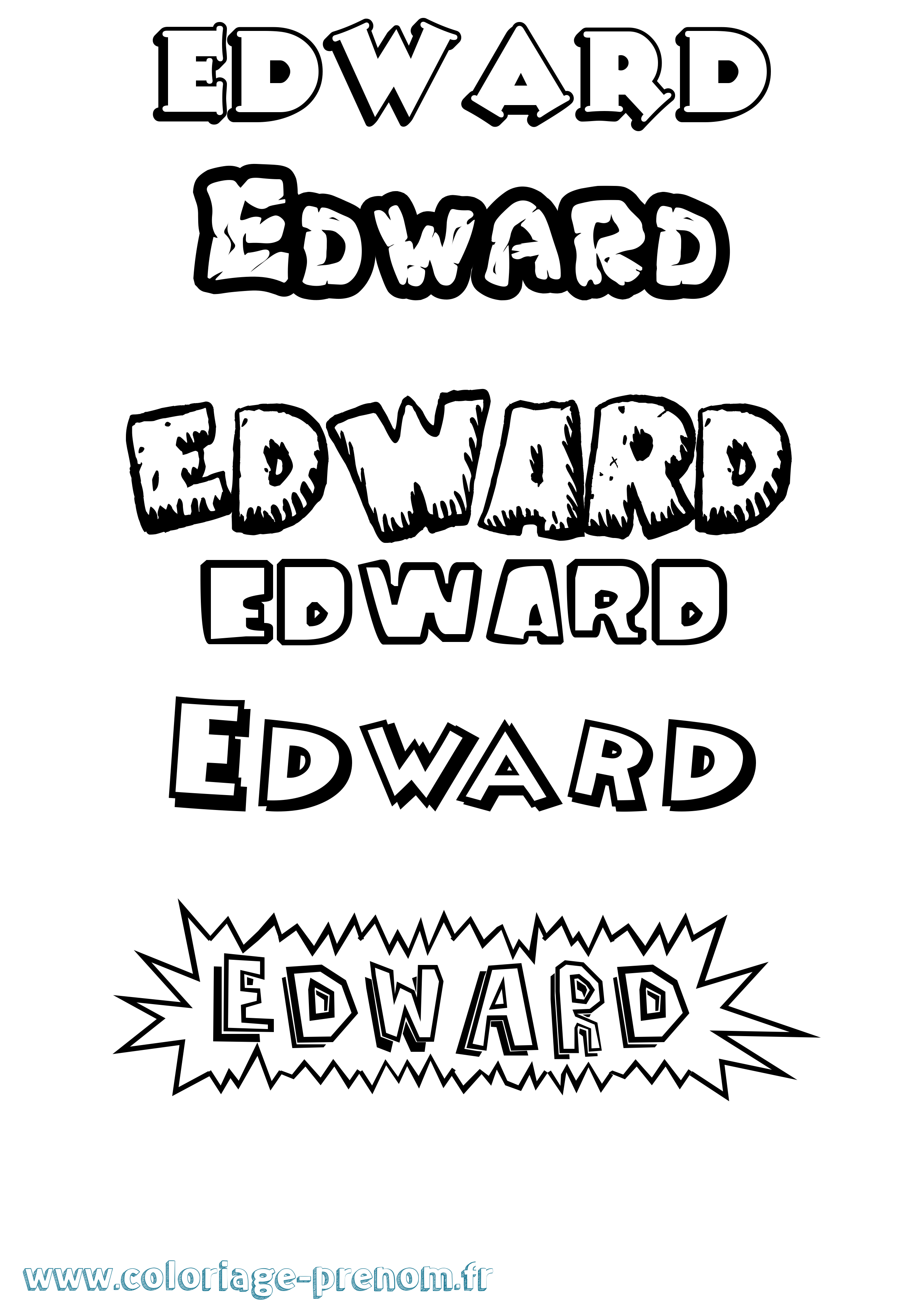 Coloriage Edward Coloriage prénom Edward