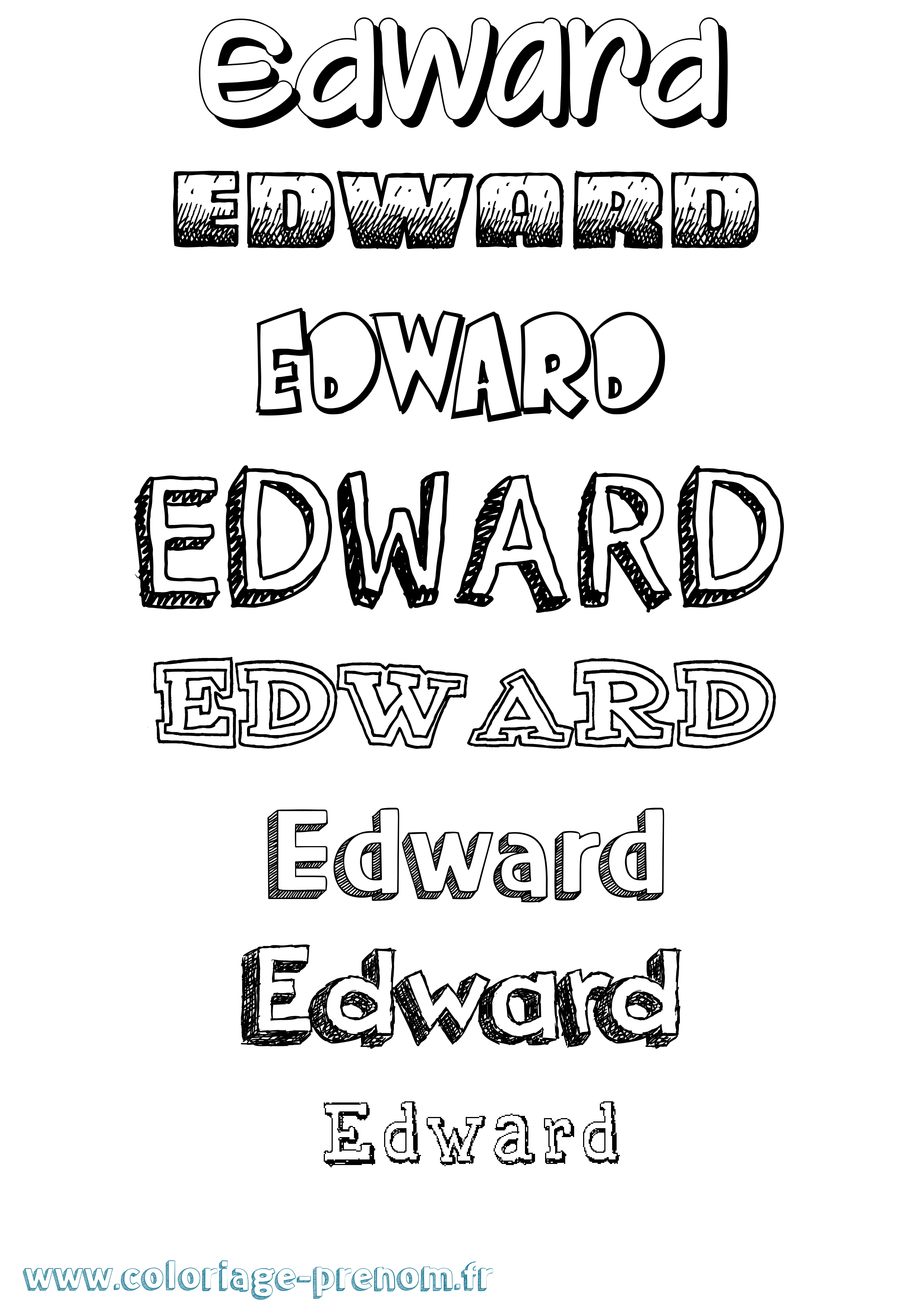 Coloriage prénom Edward Dessiné