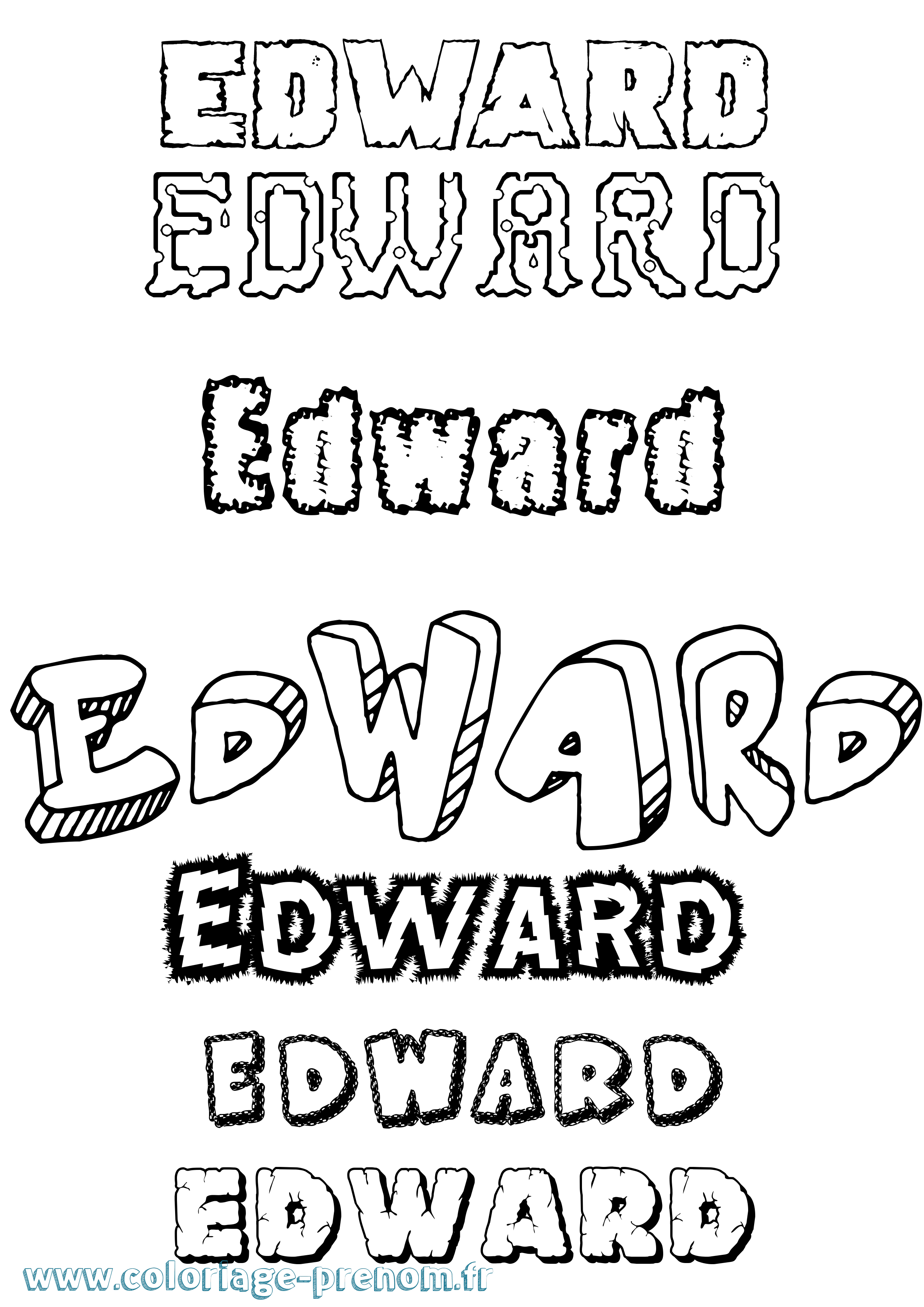 Coloriage Edward Coloriage prénom Edward