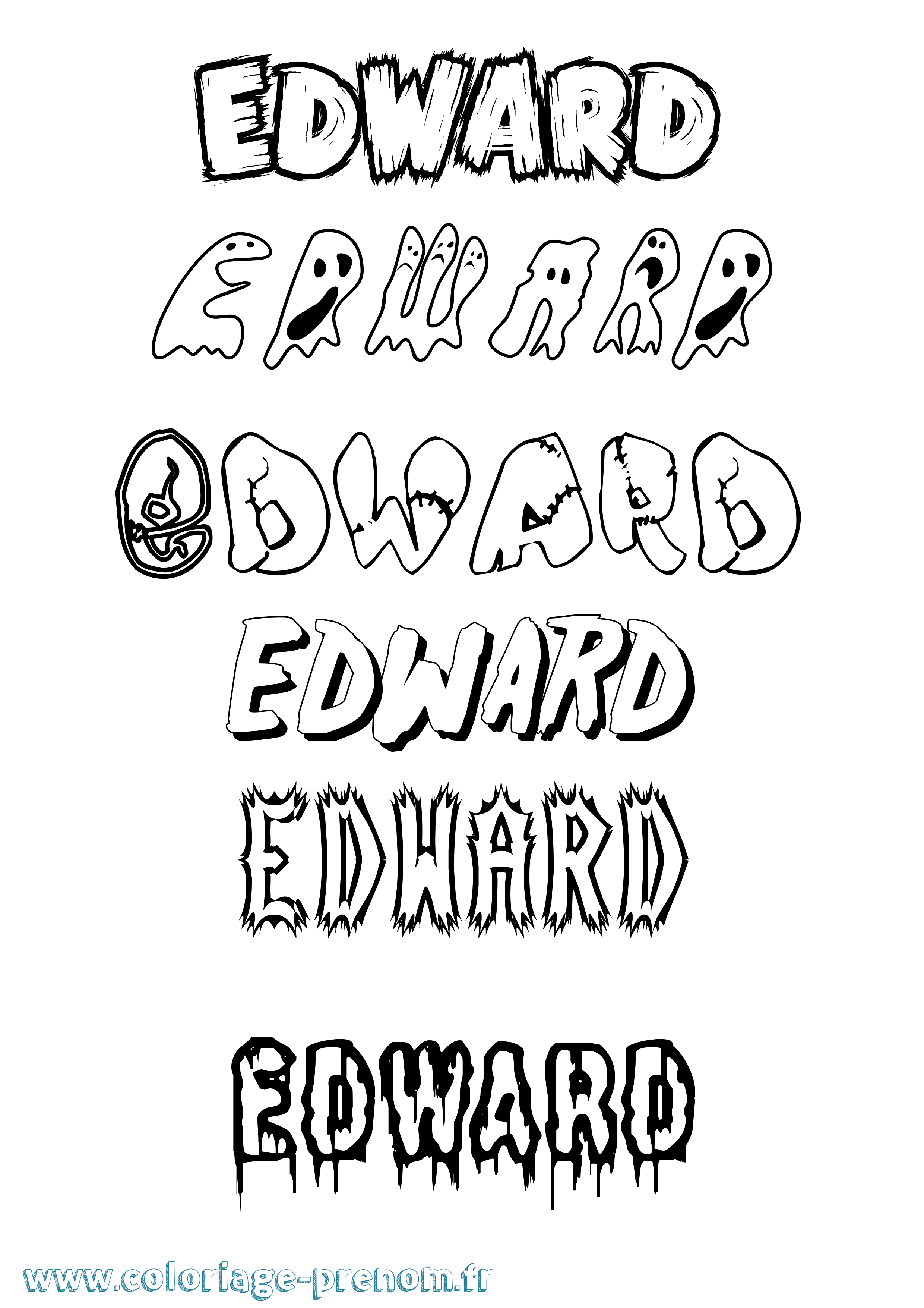 Coloriage Edward Coloriage prénom Edward