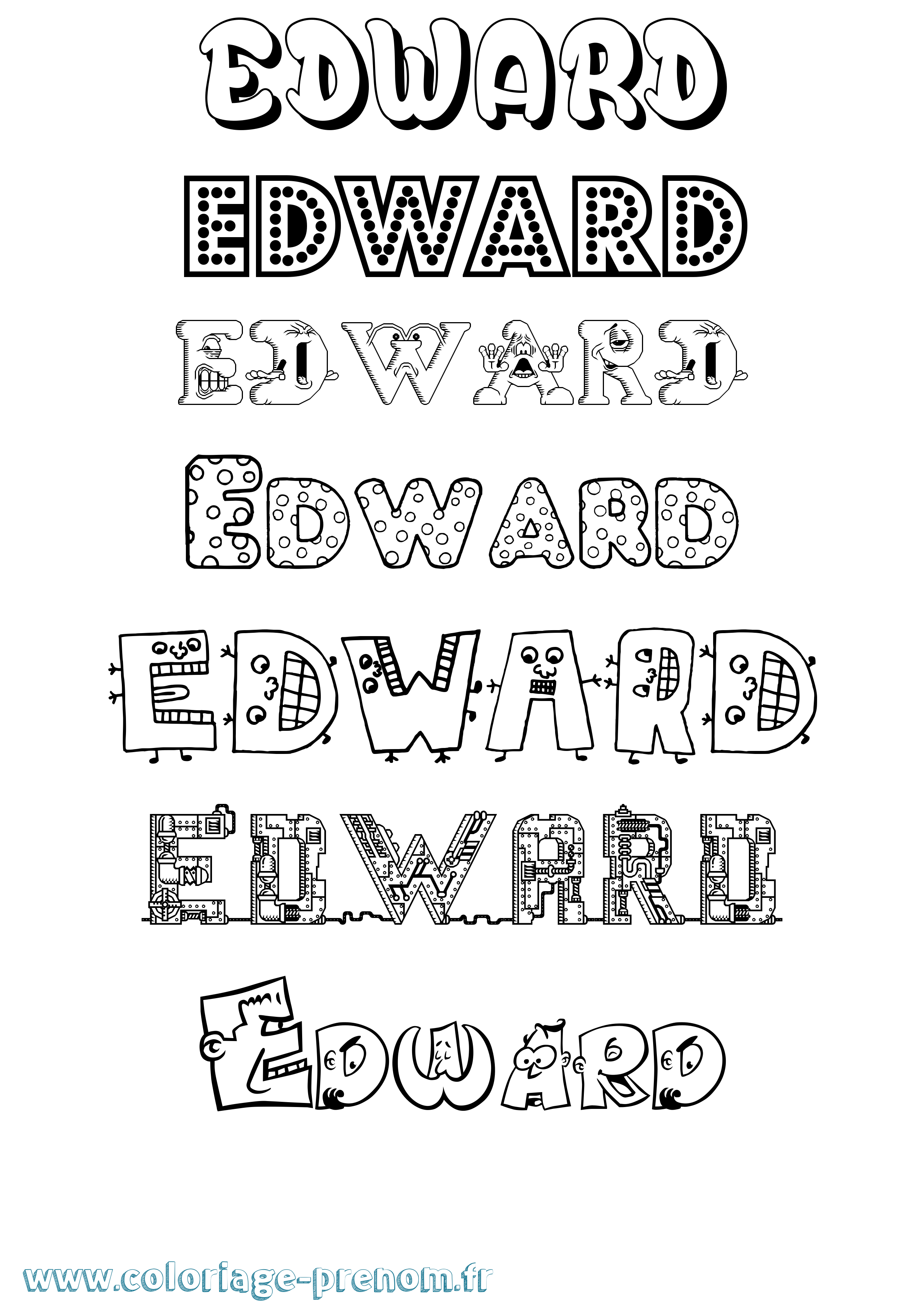 Coloriage Edward Coloriage prénom Edward