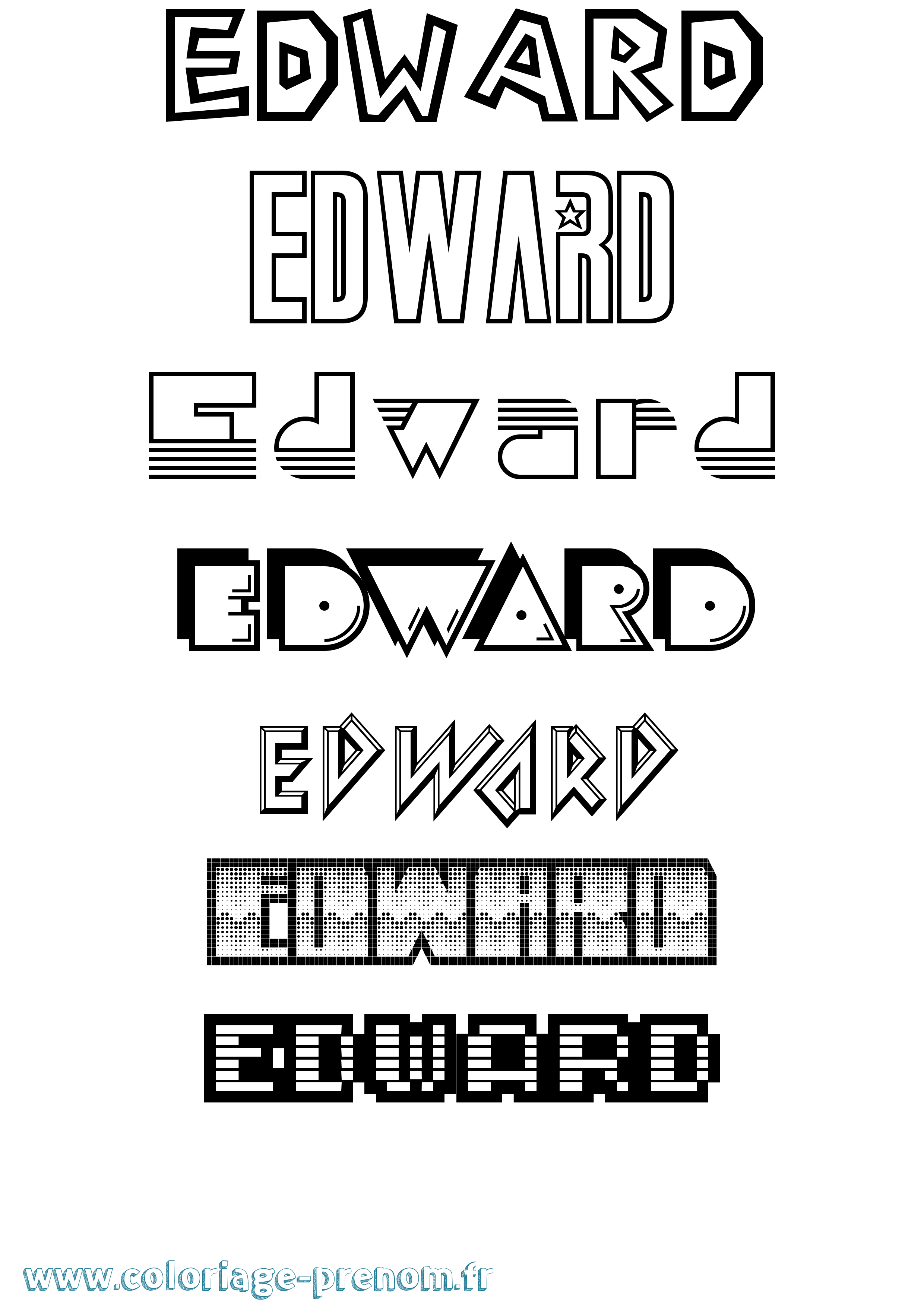 Coloriage prénom Edward Jeux Vidéos