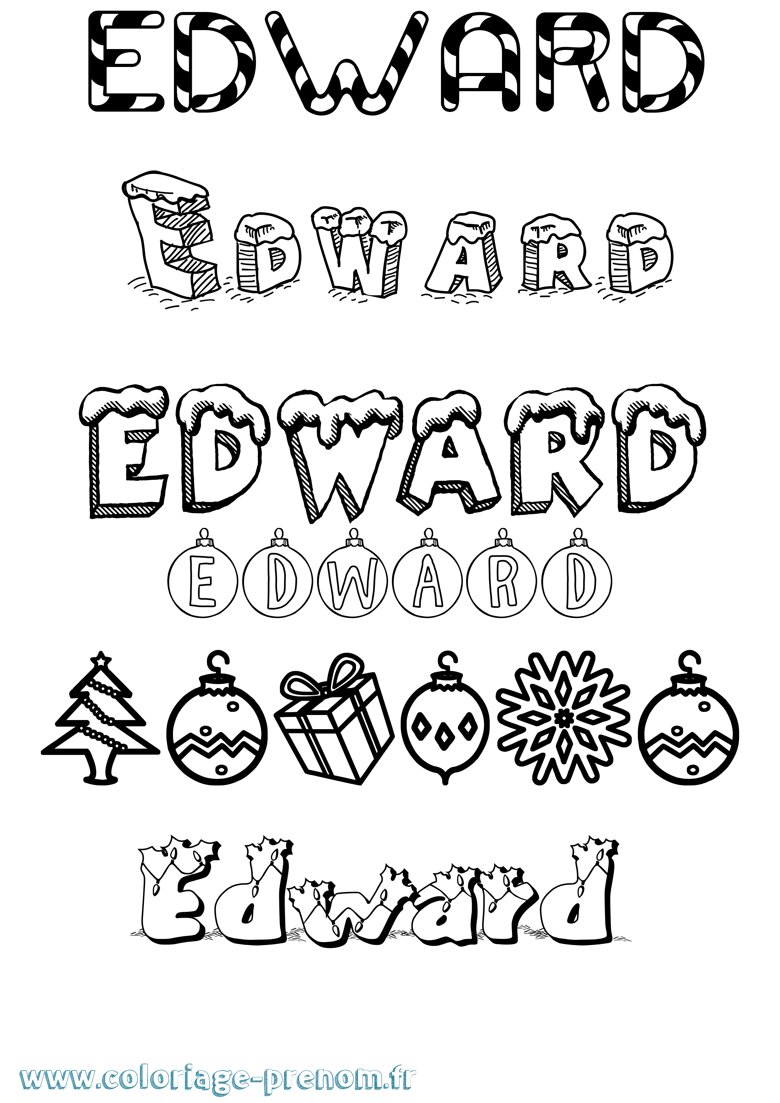 Coloriage Edward Coloriage prénom Edward
