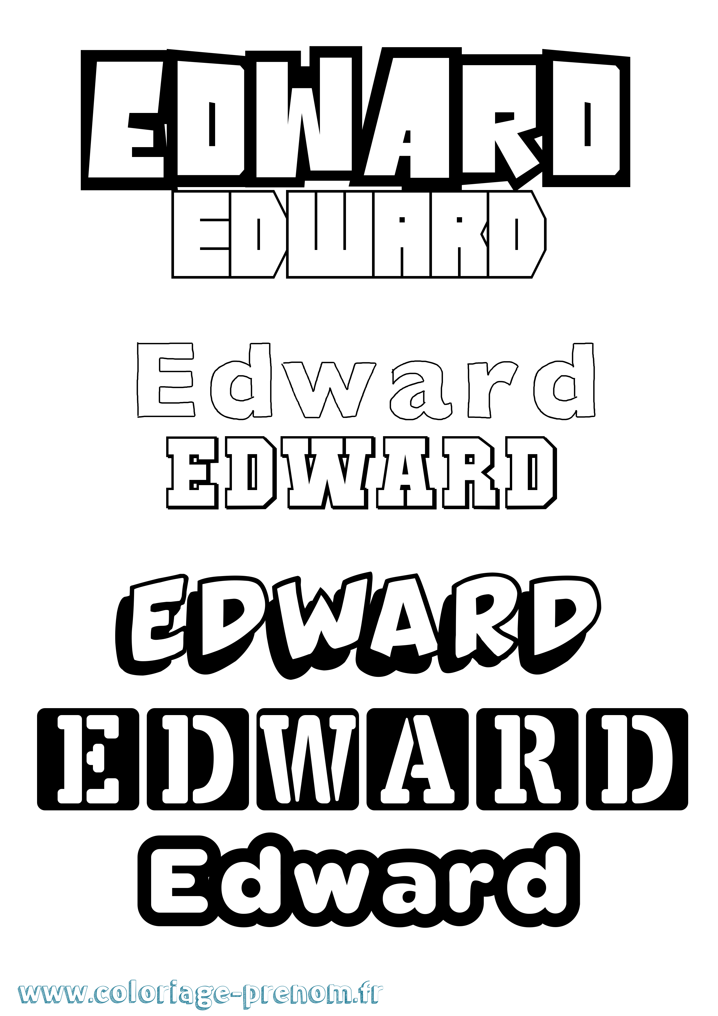 Coloriage Edward Coloriage prénom Edward