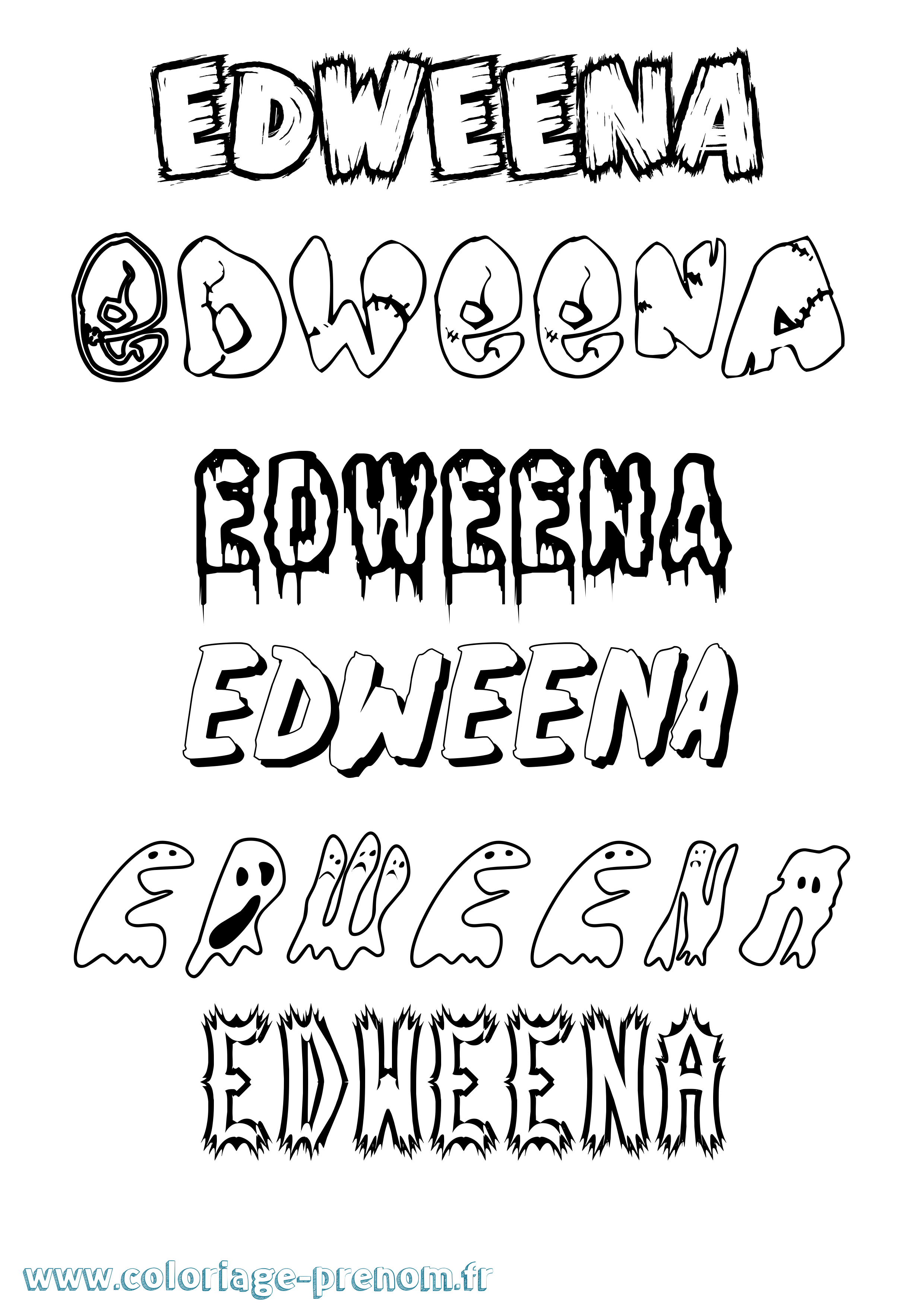Coloriage Edweena Frisson Coloriage prénom Edweena Frisson