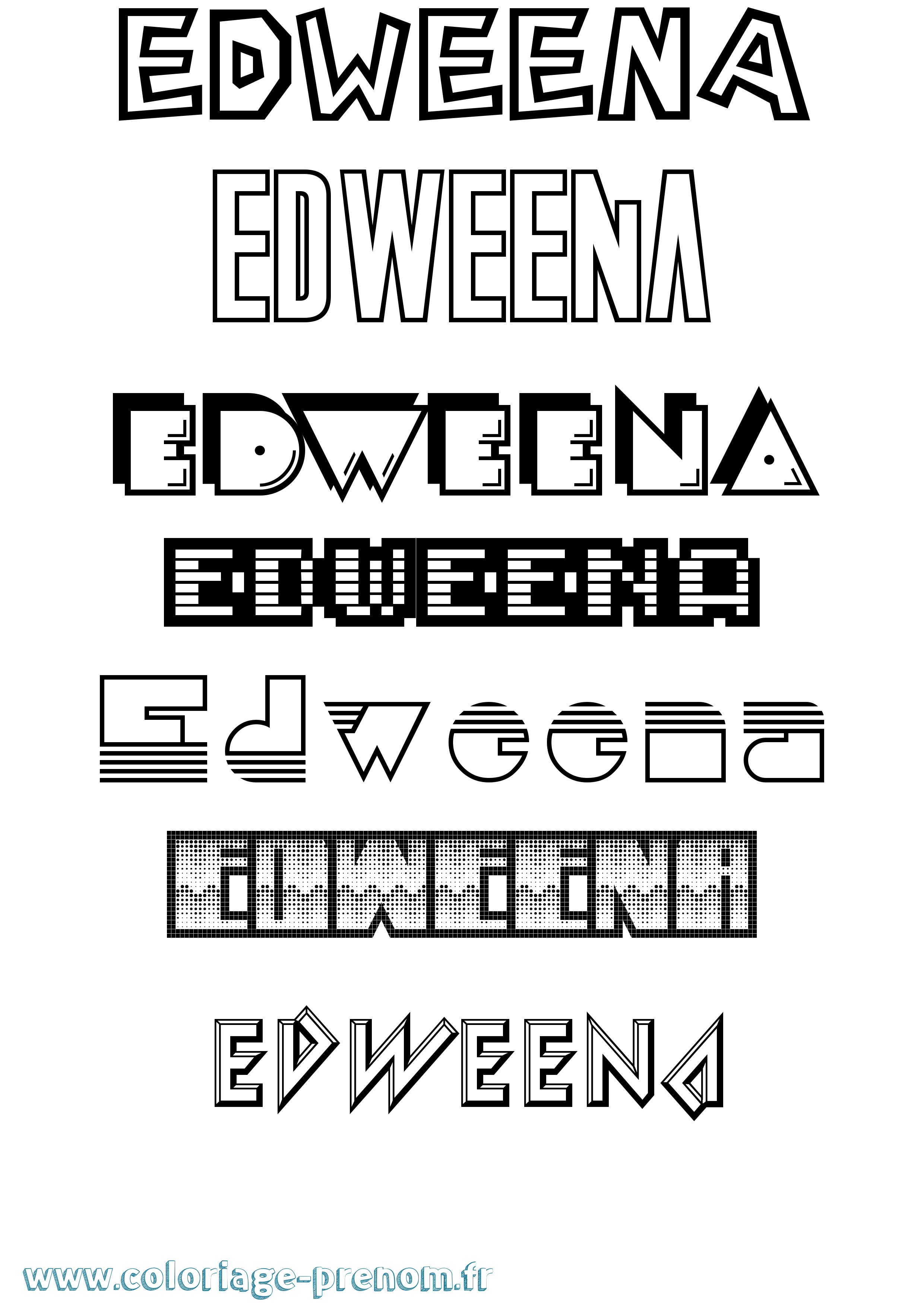 Coloriage prénom Edweena Jeux Vidéos