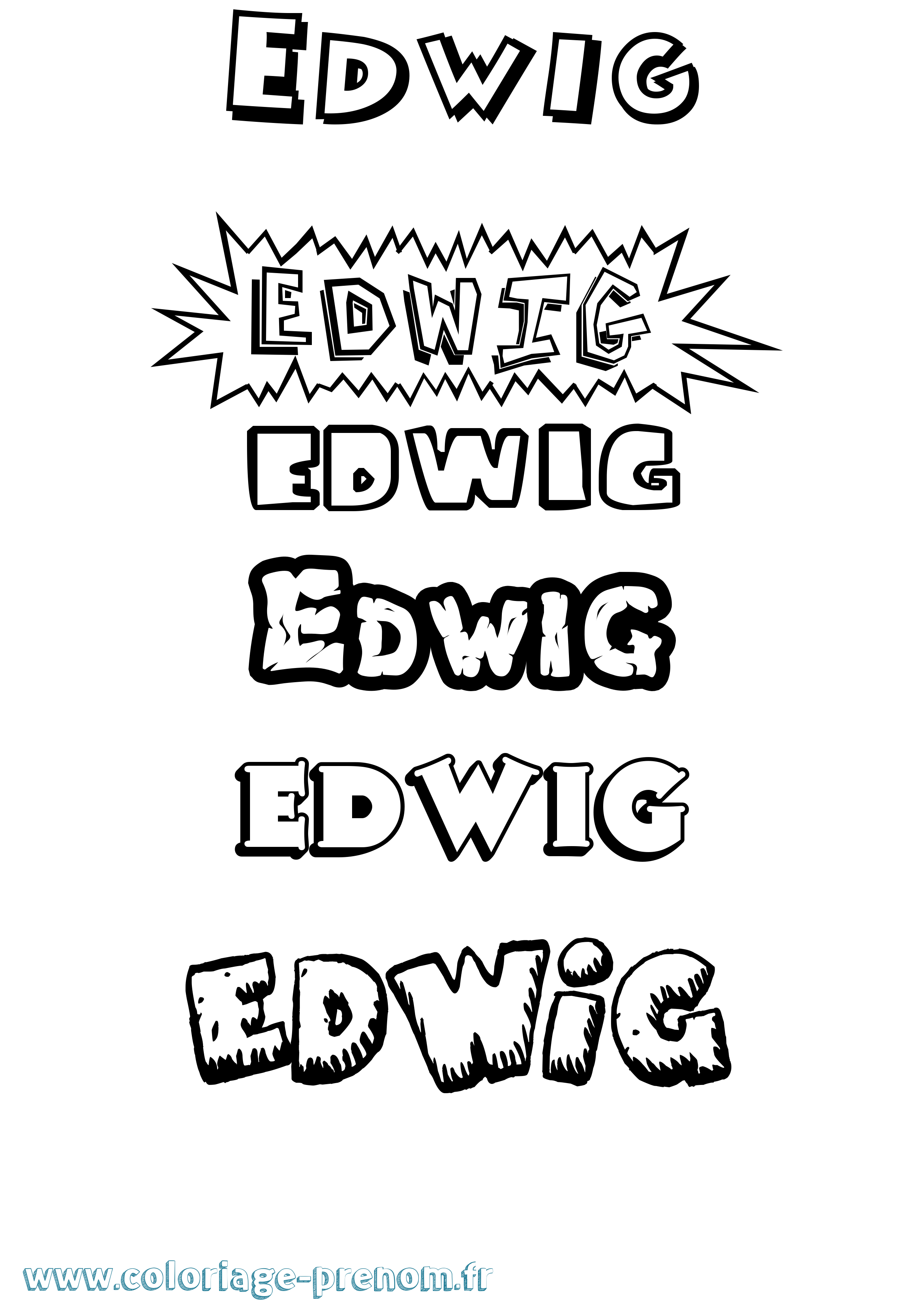 Coloriage prénom Edwig Dessin Animé