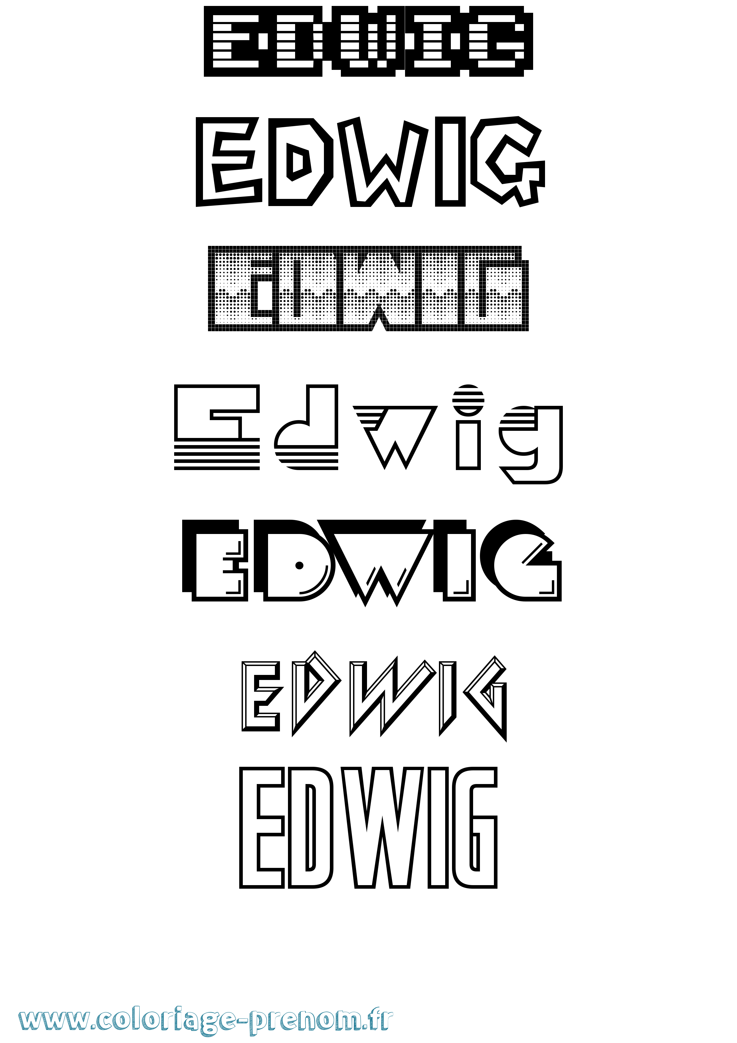 Coloriage prénom Edwig Jeux Vidéos