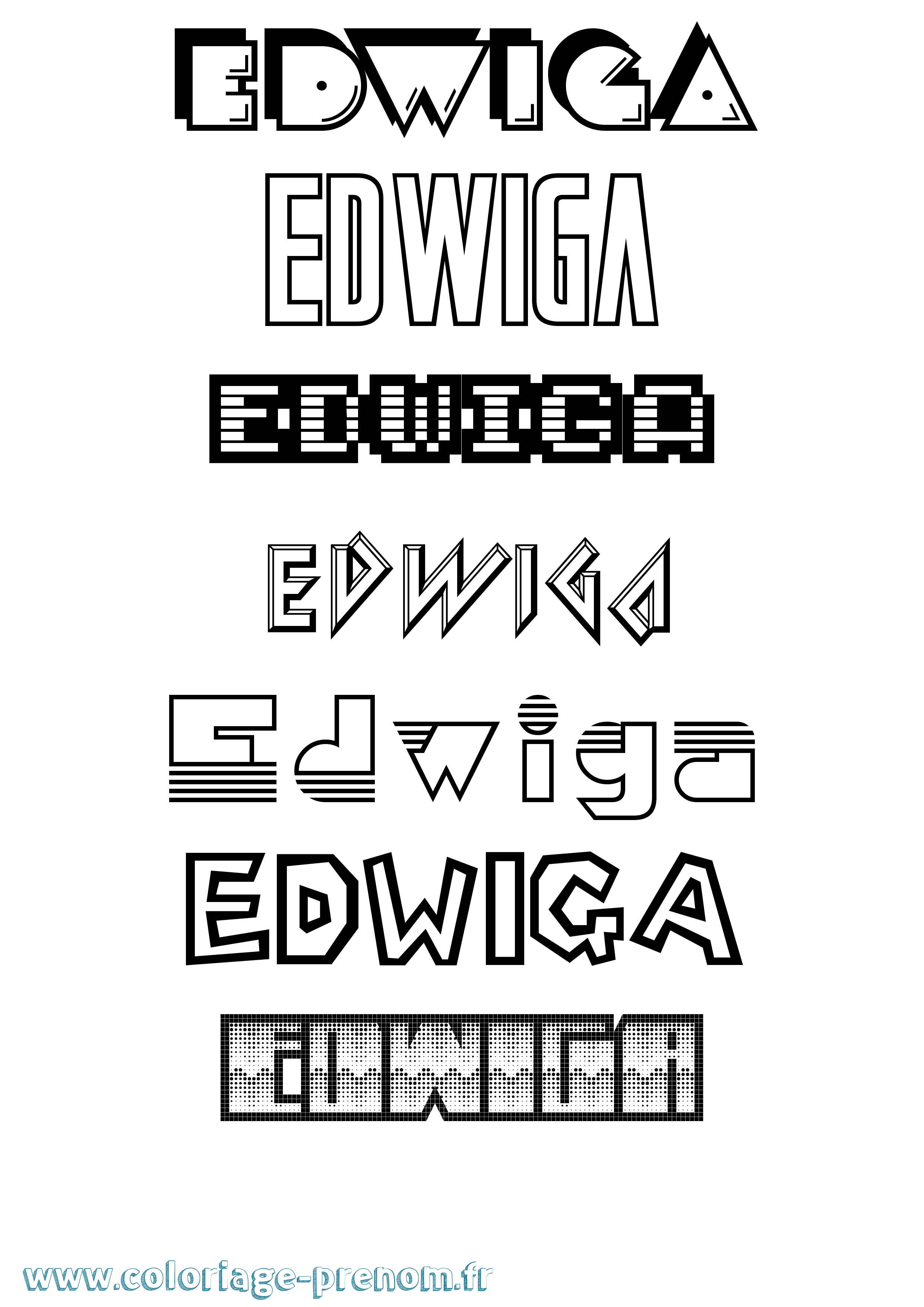Coloriage Edwiga Jeux Vidéos Coloriage prénom Edwiga Jeux Vidéos