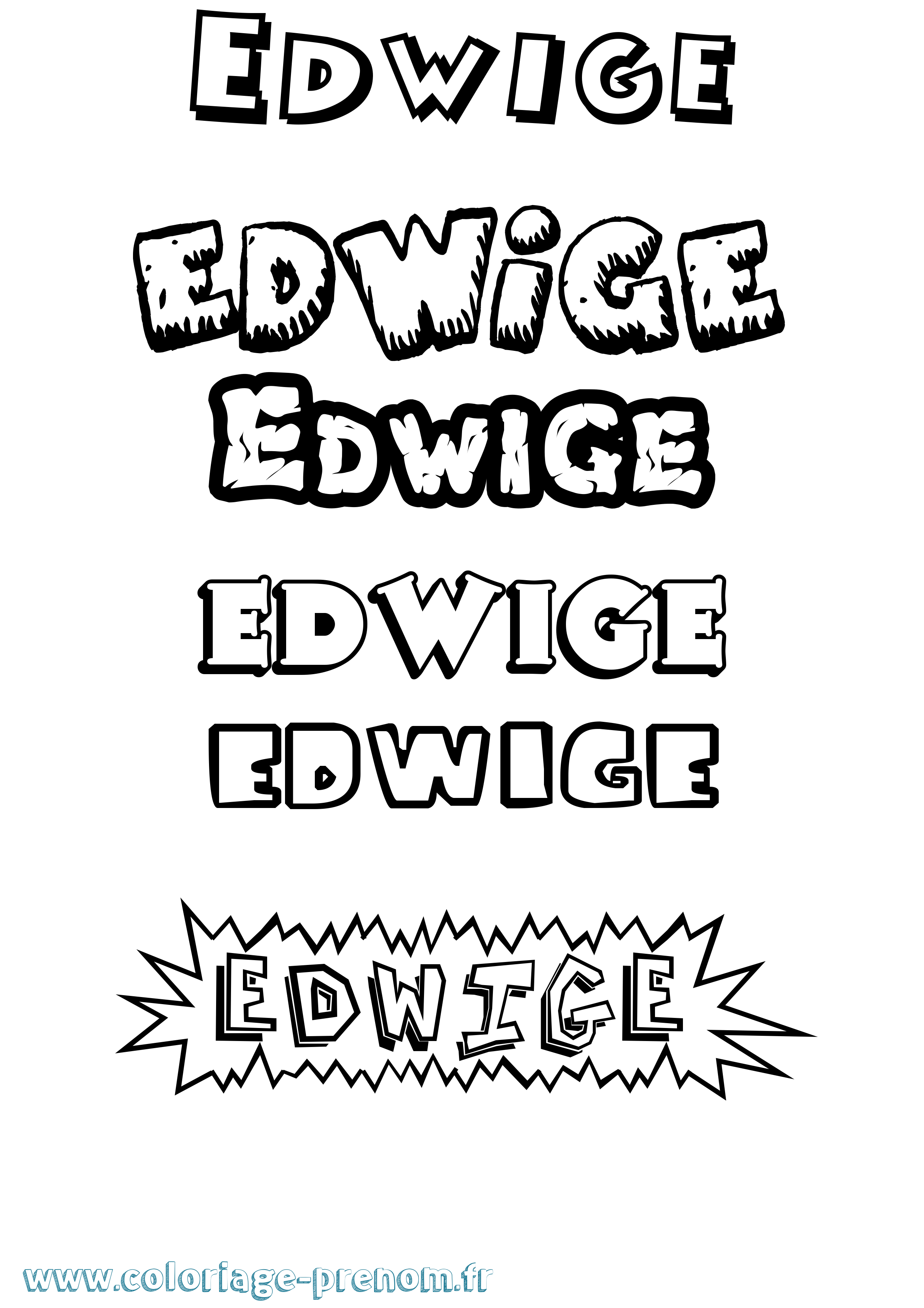 Coloriage Edwige Coloriage prénom Edwige