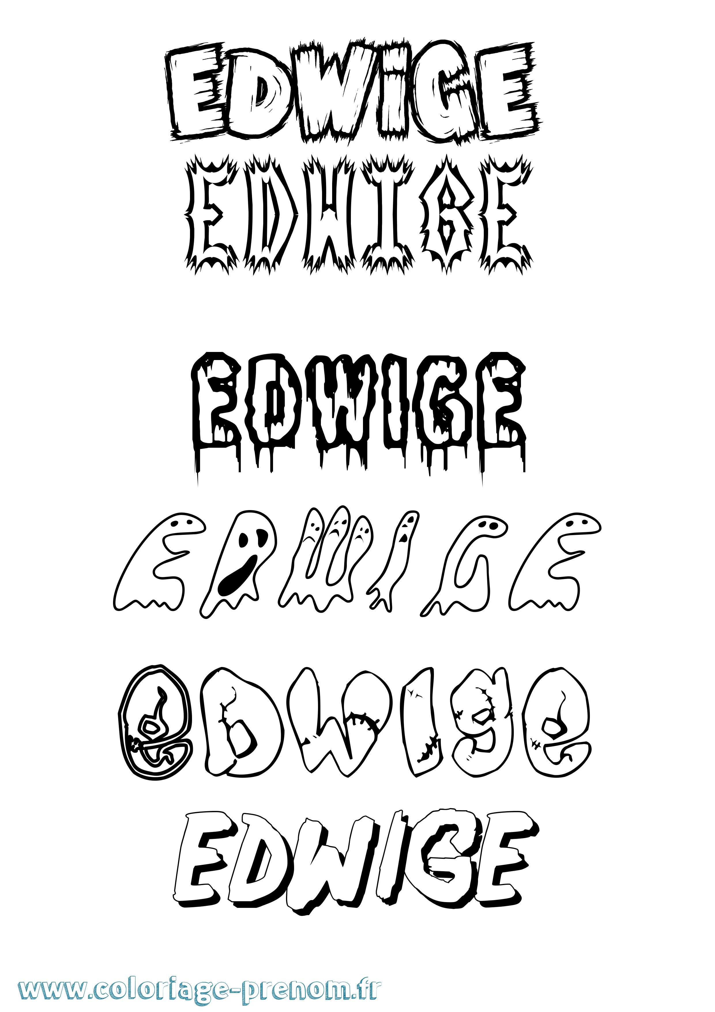 Coloriage prénom Edwige Frisson