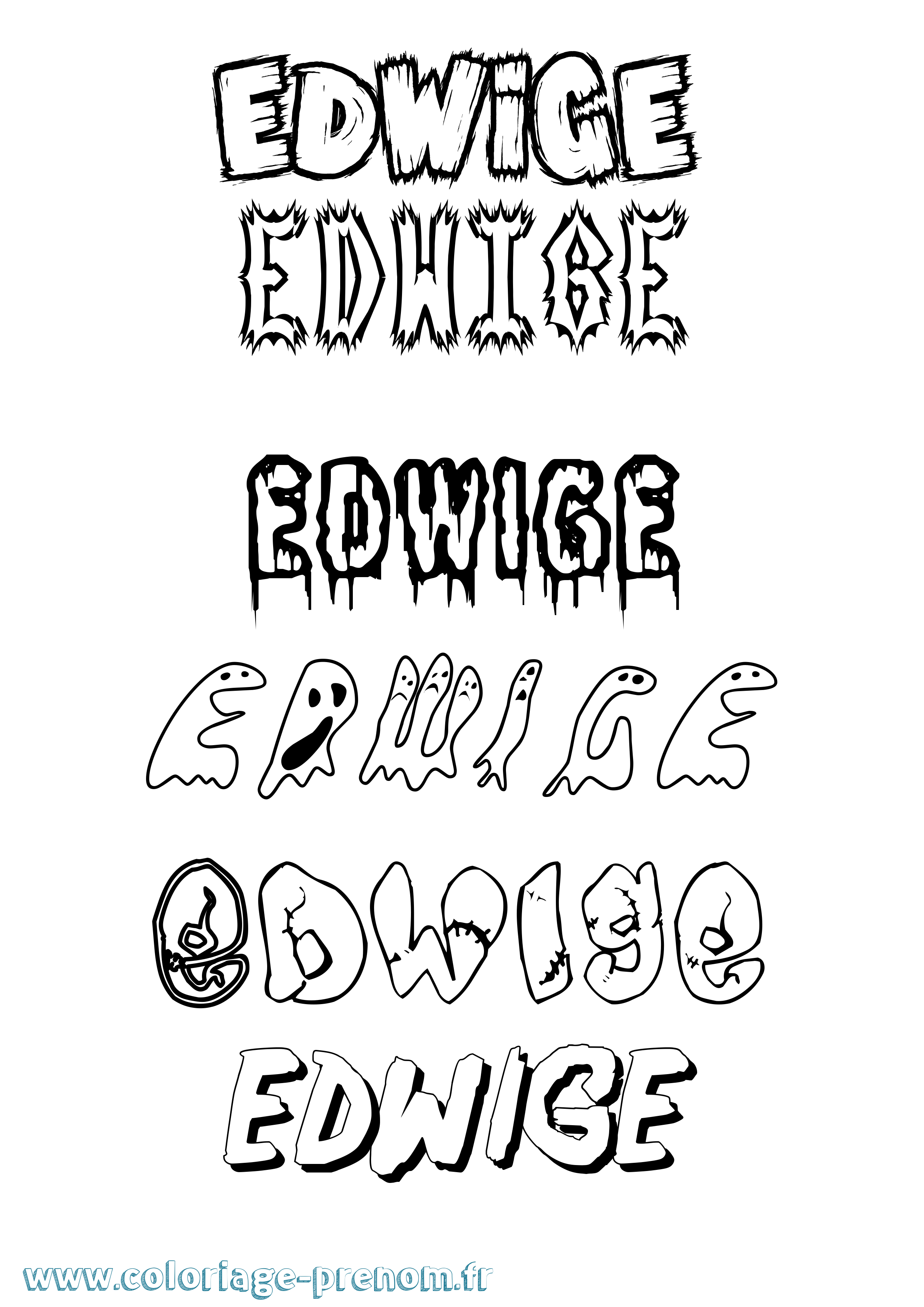 Coloriage Edwige Coloriage prénom Edwige