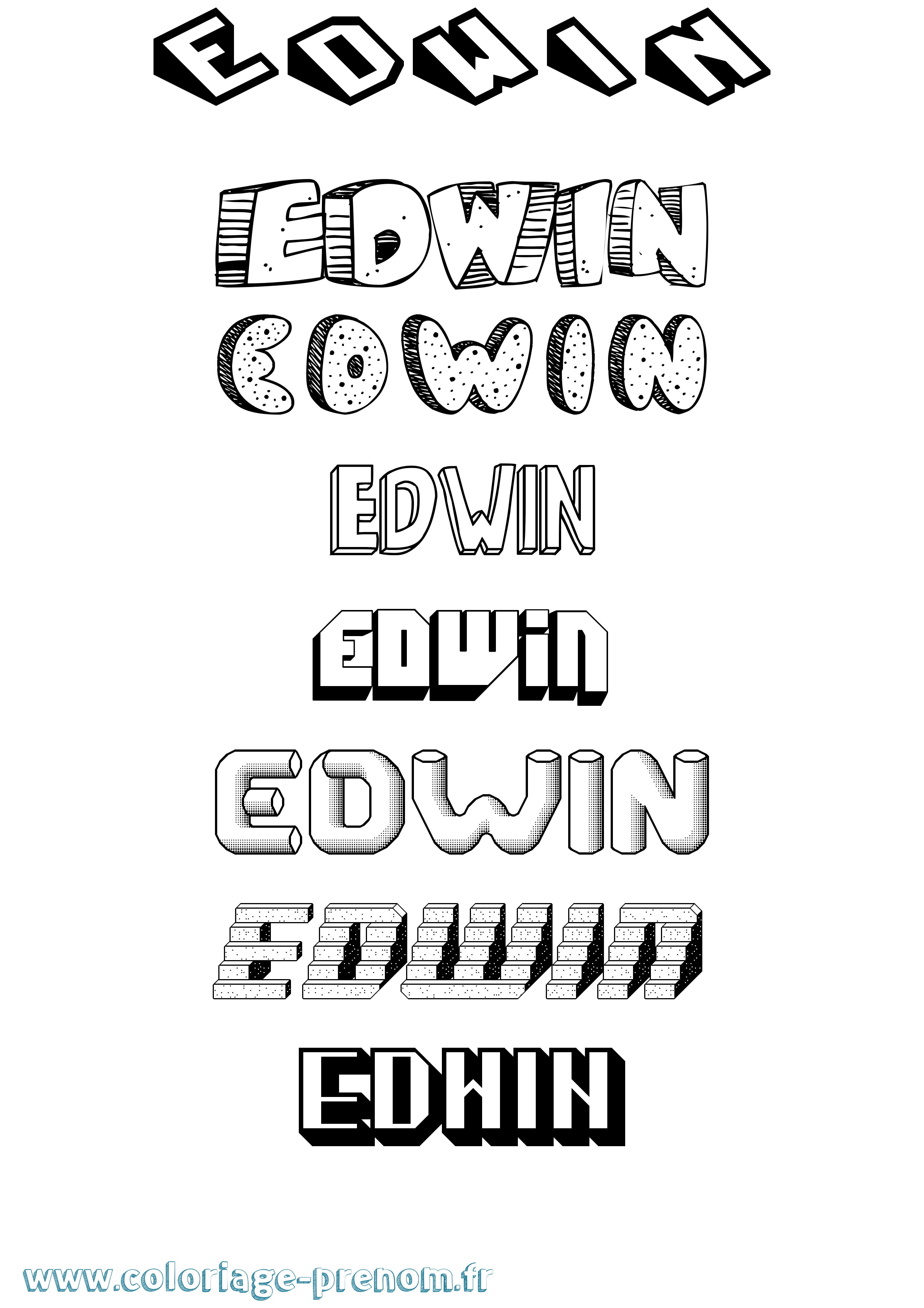 Coloriage prénom Edwin