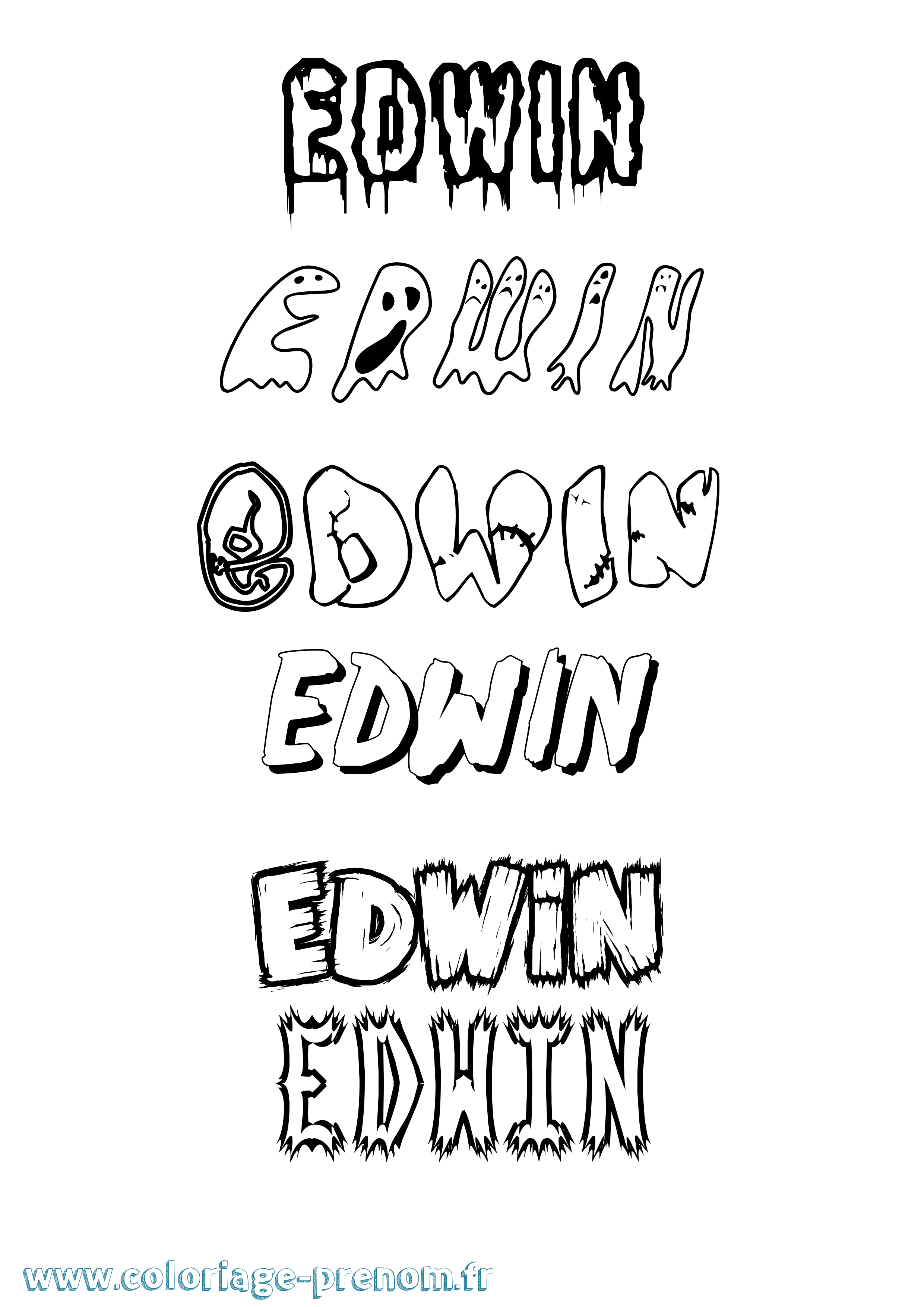 Coloriage prénom Edwin Frisson