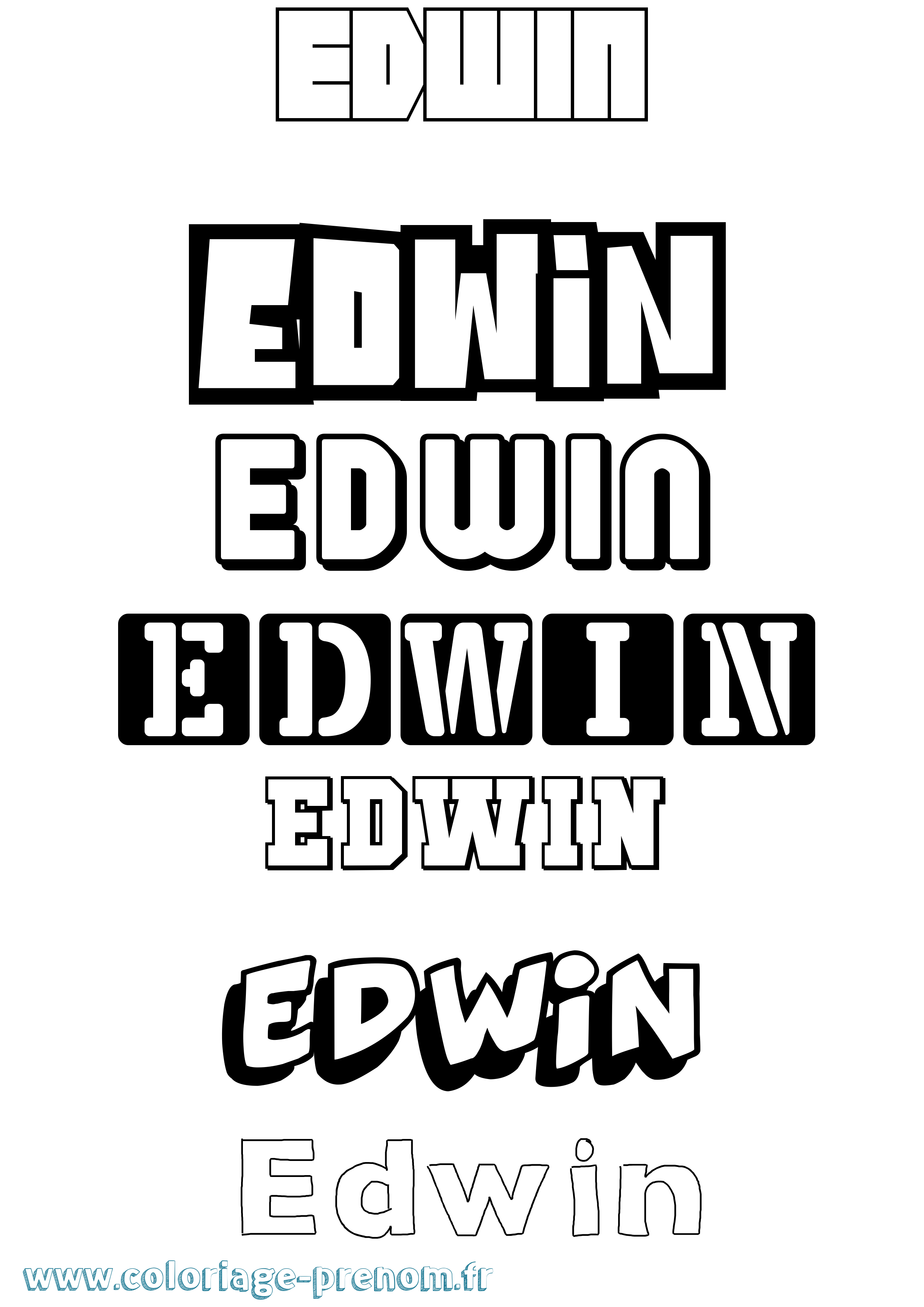 Coloriage prénom Edwin Simple