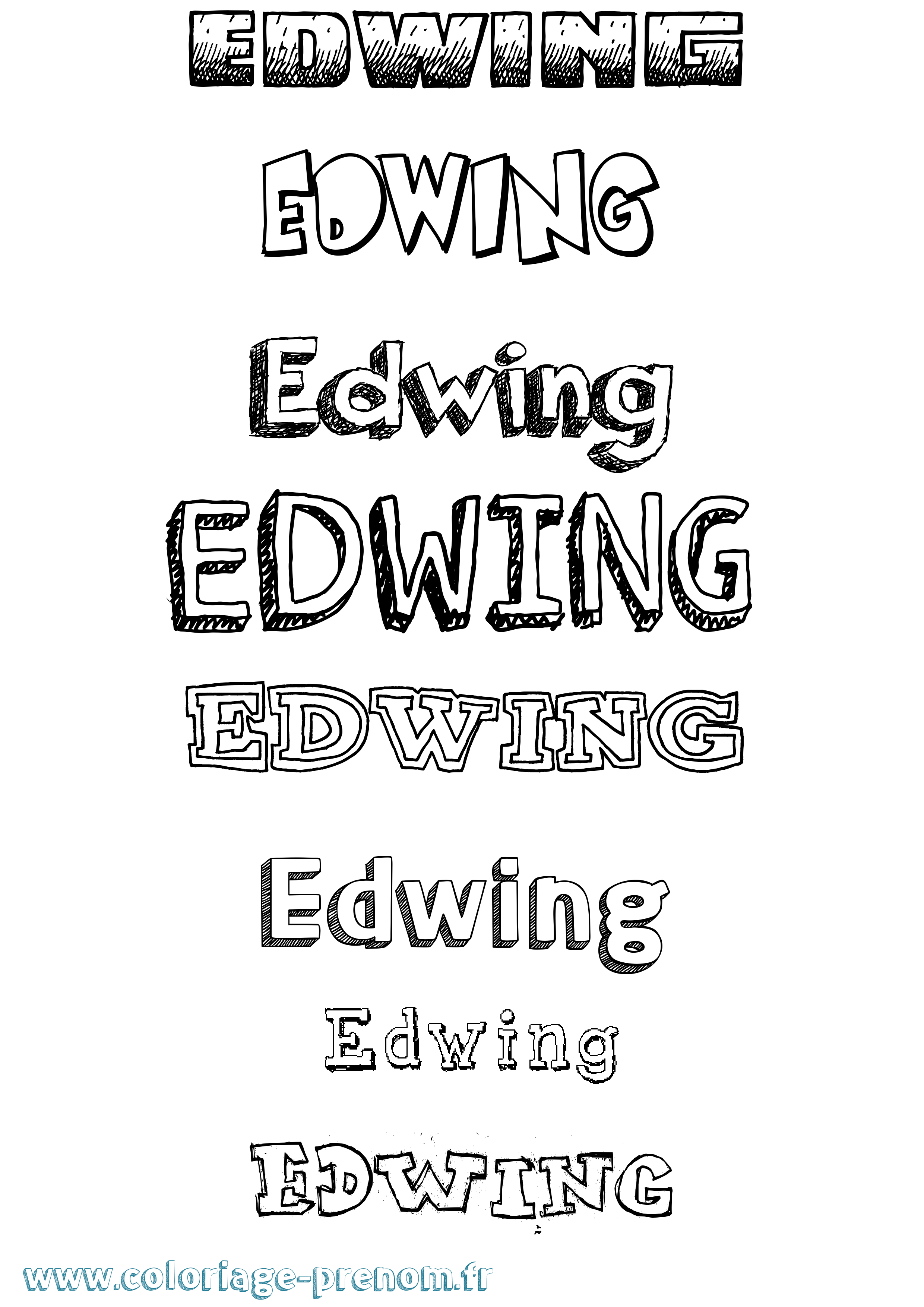 Coloriage Edwing Dessiné Coloriage prénom Edwing Dessiné
