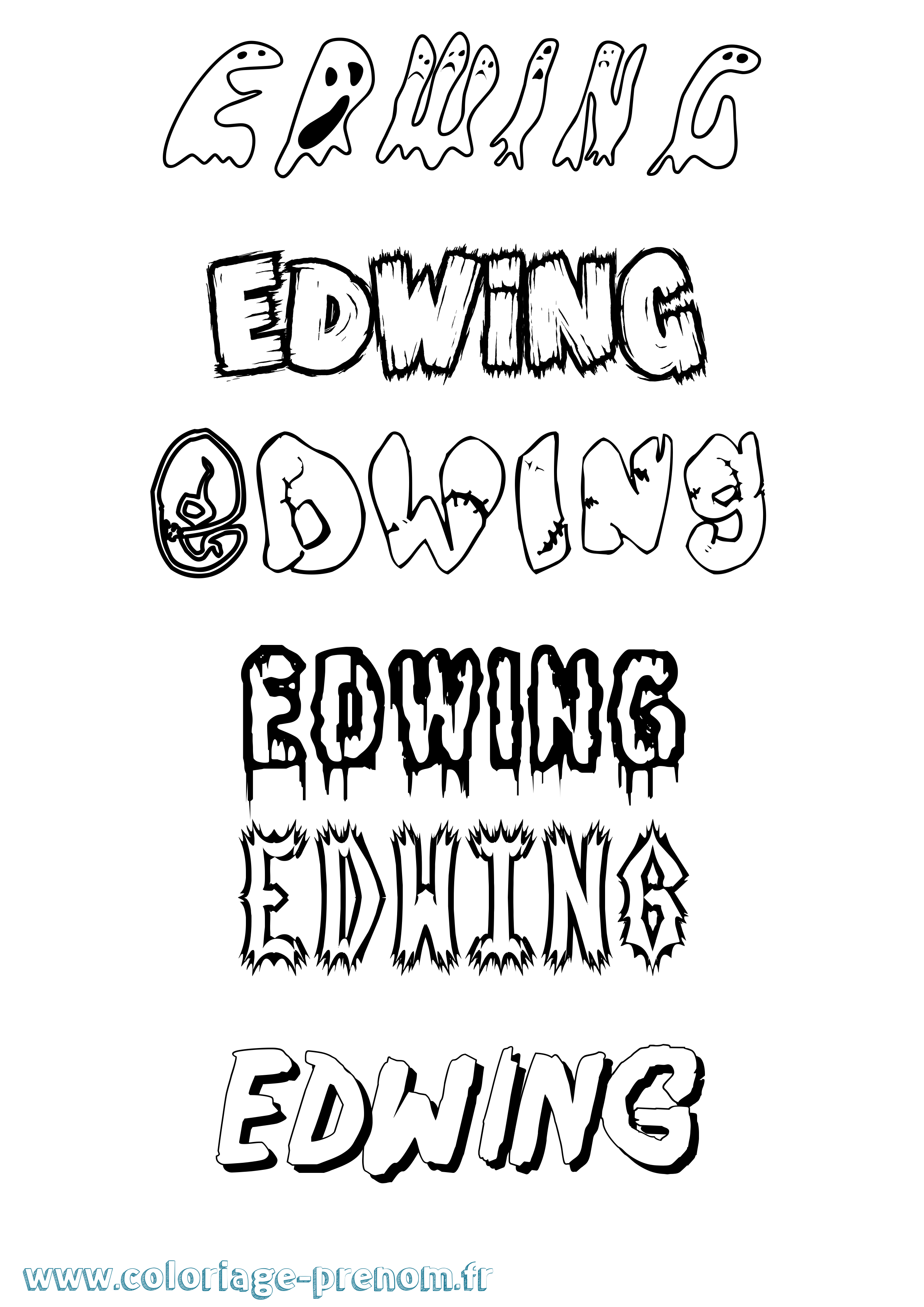 Coloriage Edwing Frisson Coloriage prénom Edwing Frisson