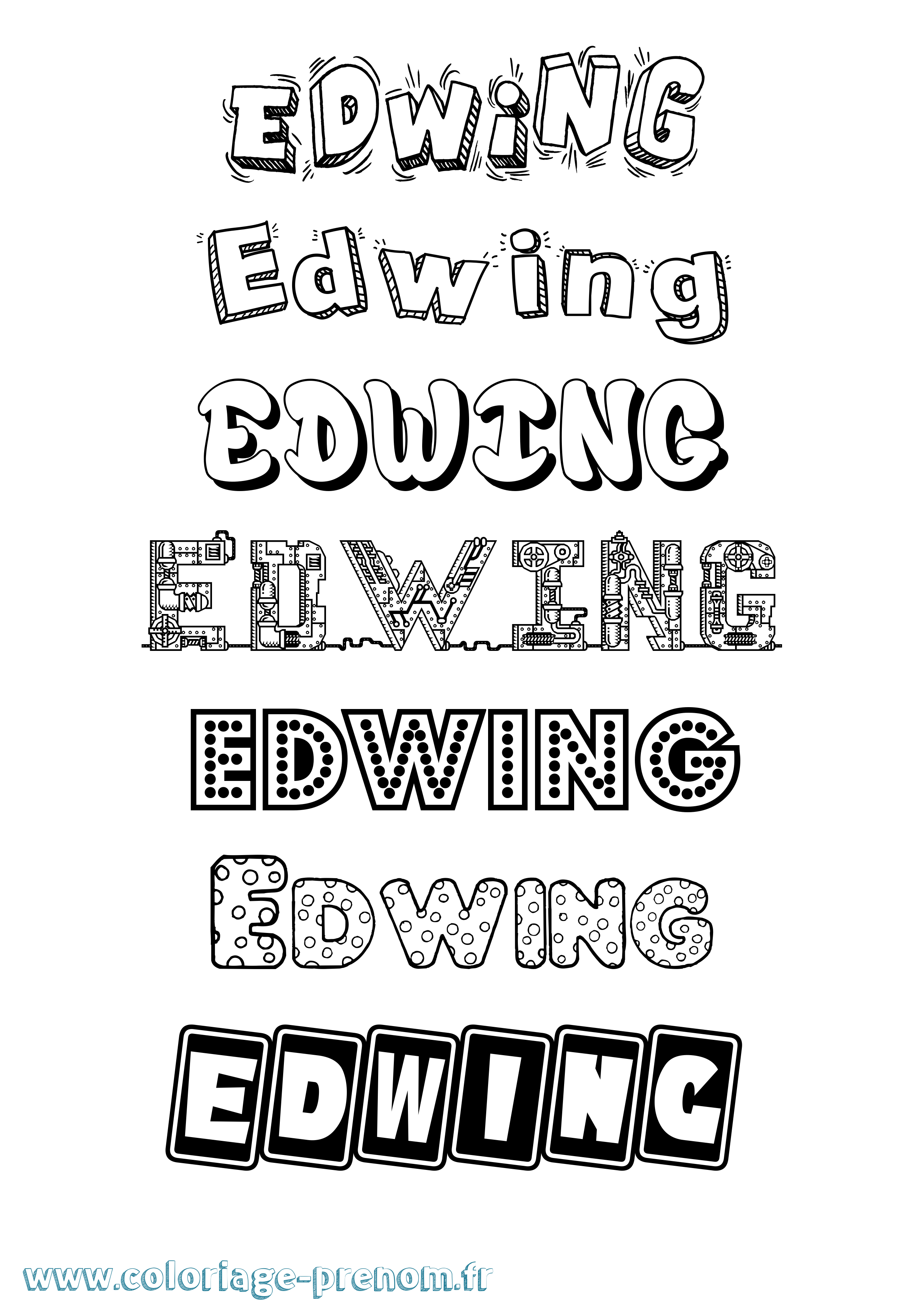 Coloriage Edwing Fun Coloriage prénom Edwing Fun